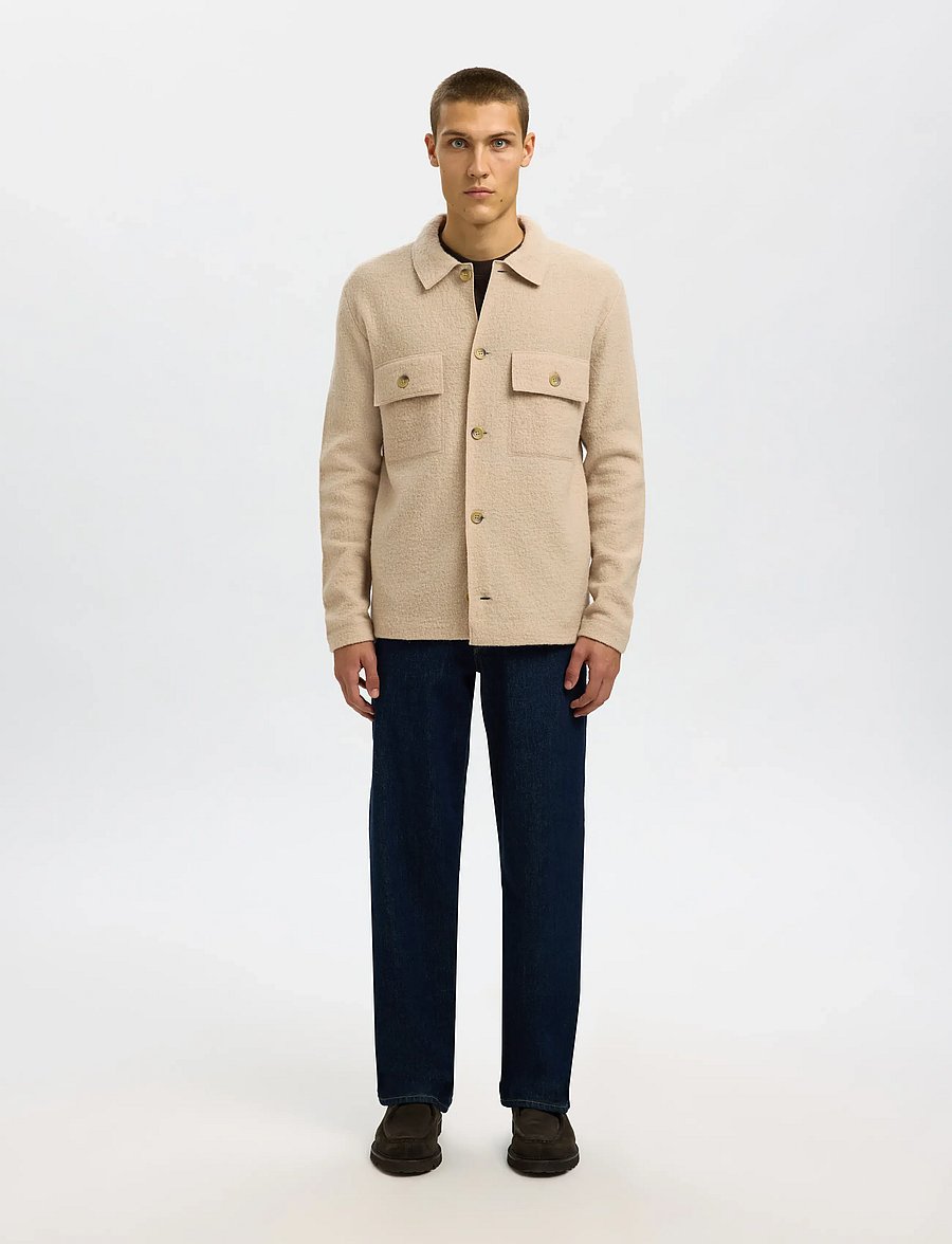 Selected - SLMNEALY LS KNIT WORKWEAR CARDIGAN NOOS - Überhemden - pure cashmere - 3