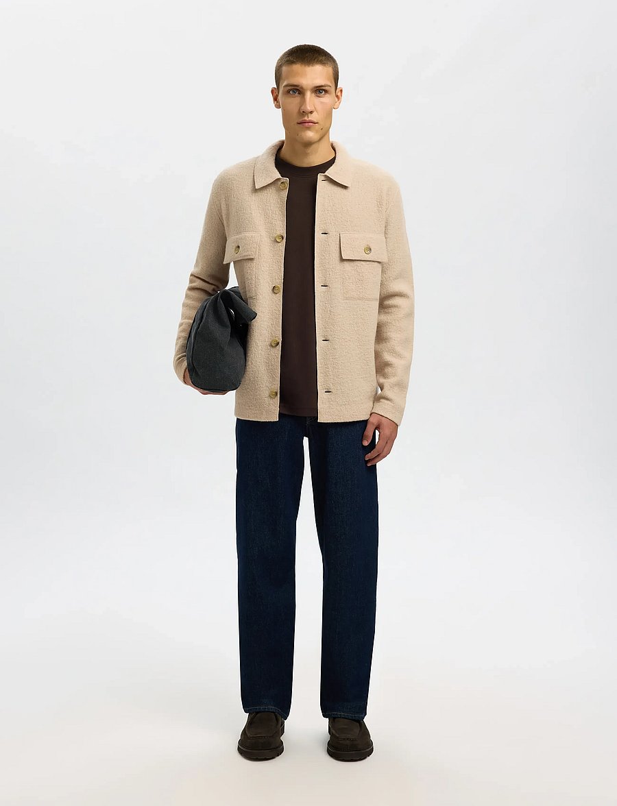 Selected - SLMNEALY LS KNIT WORKWEAR CARDIGAN NOOS - Überhemden - pure cashmere - 5