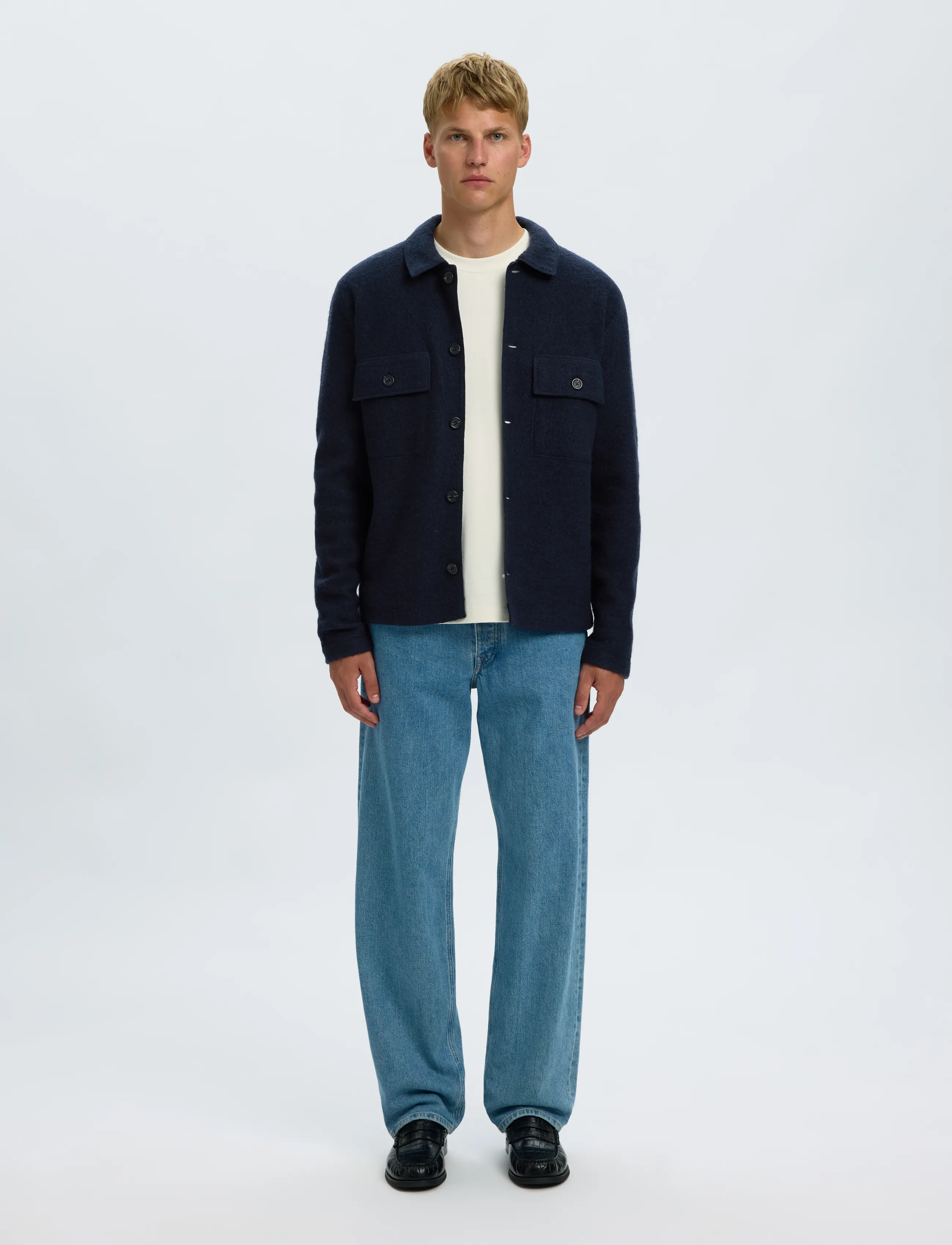 Selected - SLMNEALY LS KNIT WORKWEAR CARDIGAN NOOS - jackets - sky captain - 3