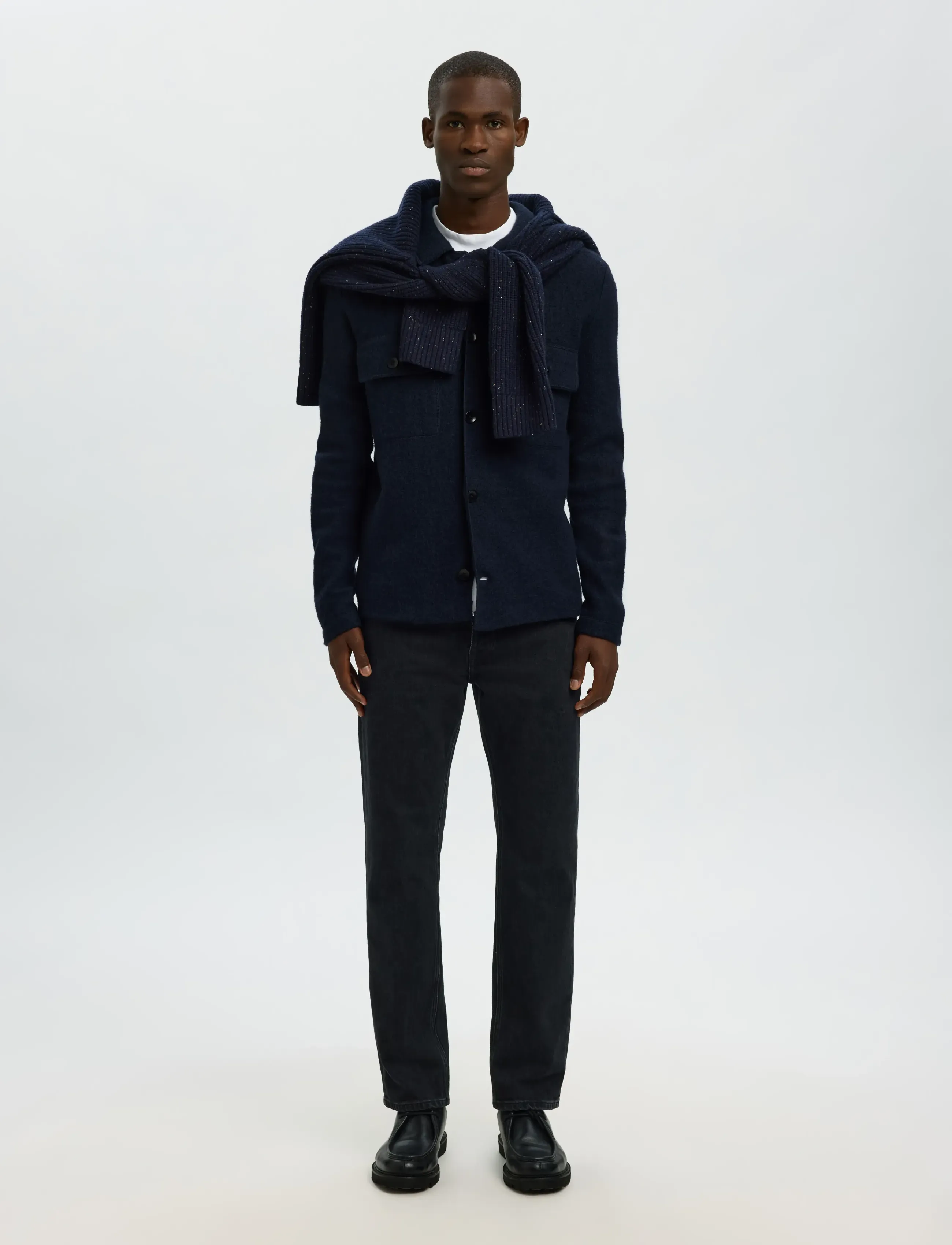 Selected - SLMNEALY LS KNIT WORKWEAR CARDIGAN NOOS - jakker - sky captain - 3