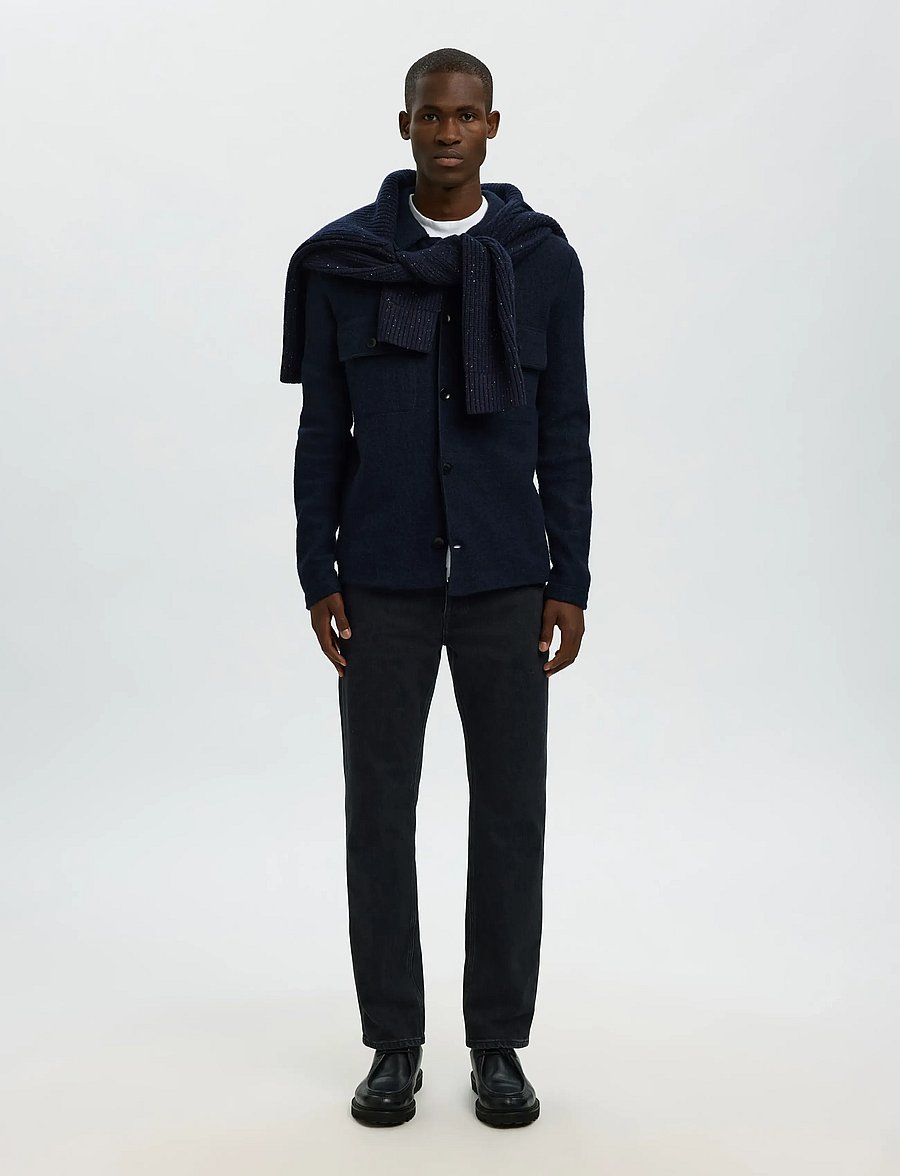 Selected - SLMNEALY LS KNIT WORKWEAR CARDIGAN NOOS - vestes - sky captain - 3