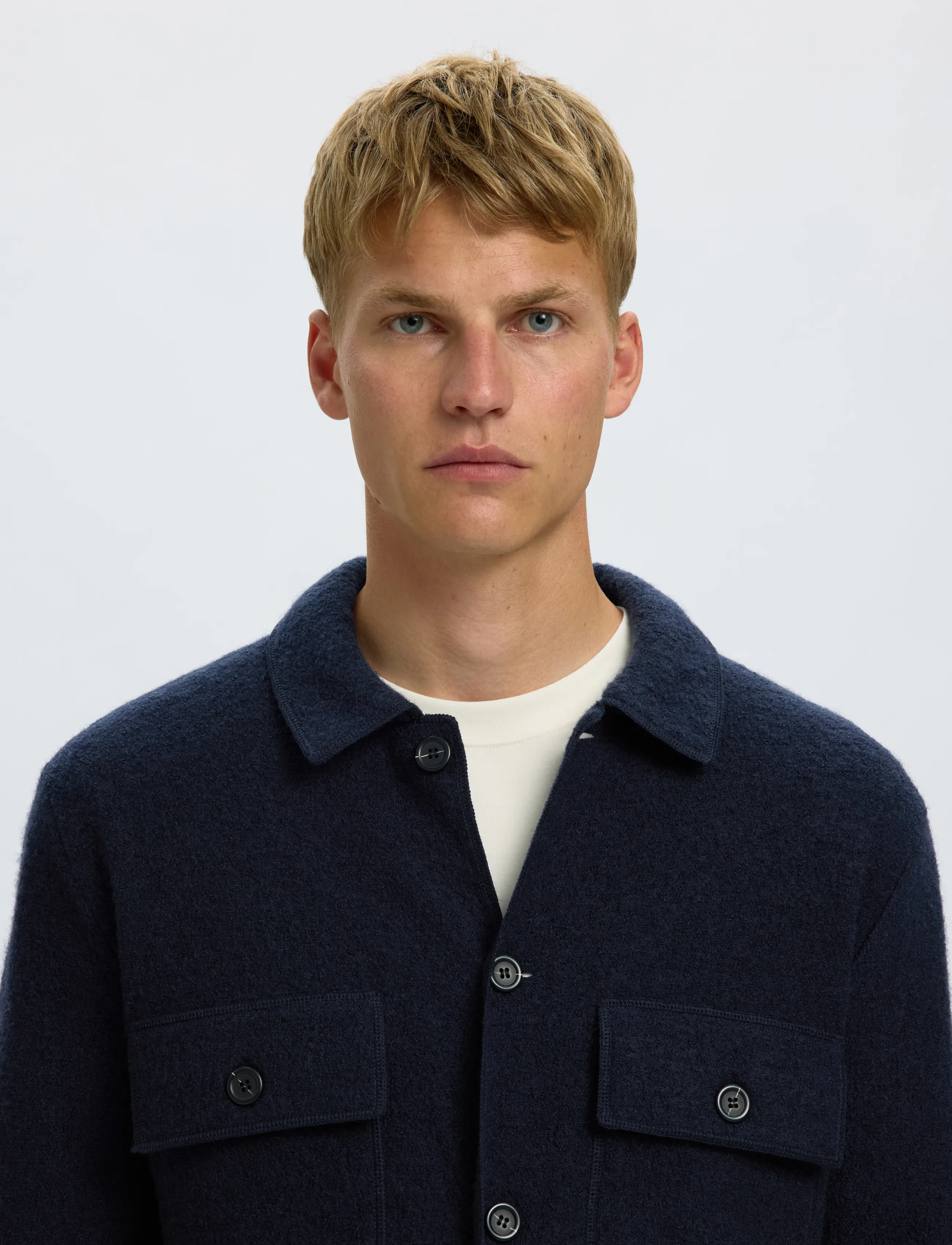Selected - SLMNEALY LS KNIT WORKWEAR CARDIGAN NOOS - jackets - sky captain - 4