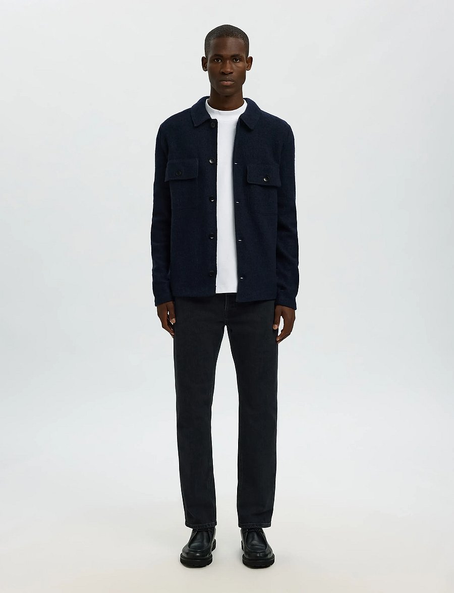 Selected - SLMNEALY LS KNIT WORKWEAR CARDIGAN NOOS - vestes - sky captain - 4