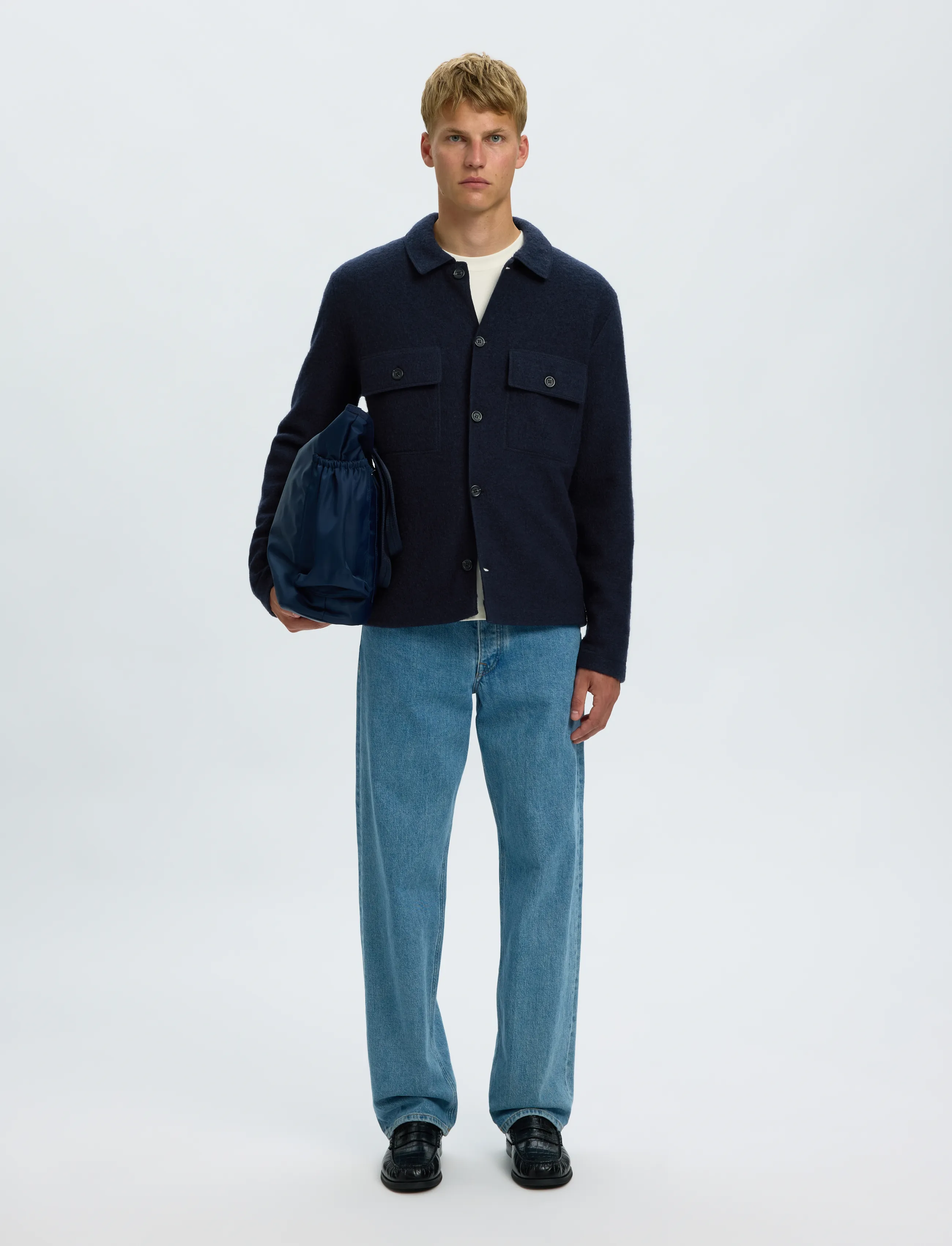 Selected - SLMNEALY LS KNIT WORKWEAR CARDIGAN NOOS - jackets - sky captain - 5