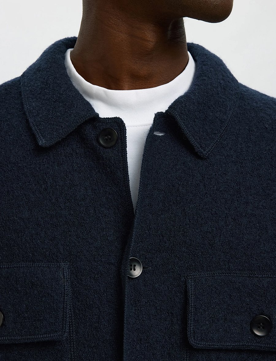 Selected - SLMNEALY LS KNIT WORKWEAR CARDIGAN NOOS - vestes - sky captain - 5