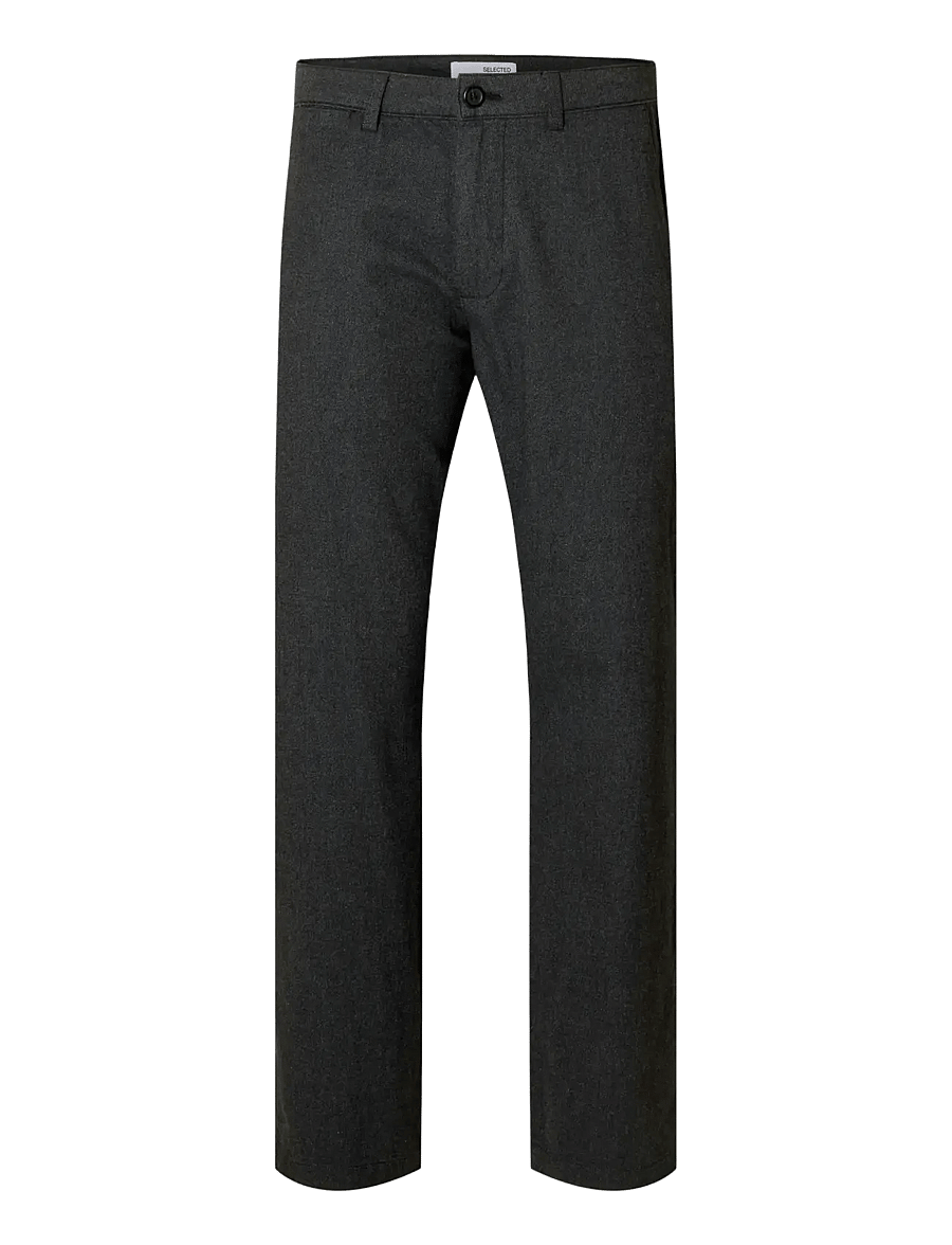 Selected - SLH196-STRAIGHT MILES BRUSHED PANT NOOS - dark grey - 1