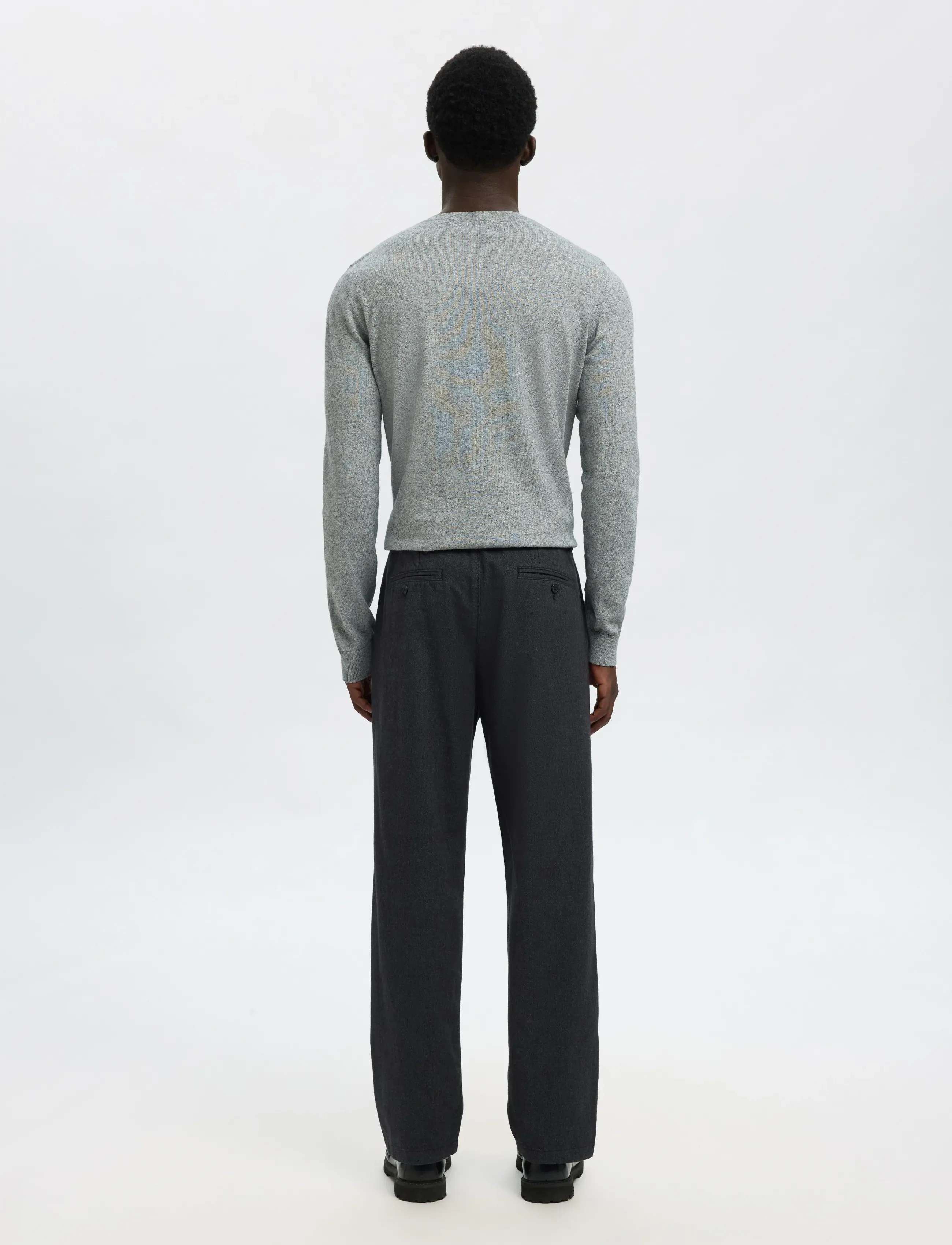 Selected - SLH196-STRAIGHT MILES BRUSHED PANT NOOS - dark grey - 2