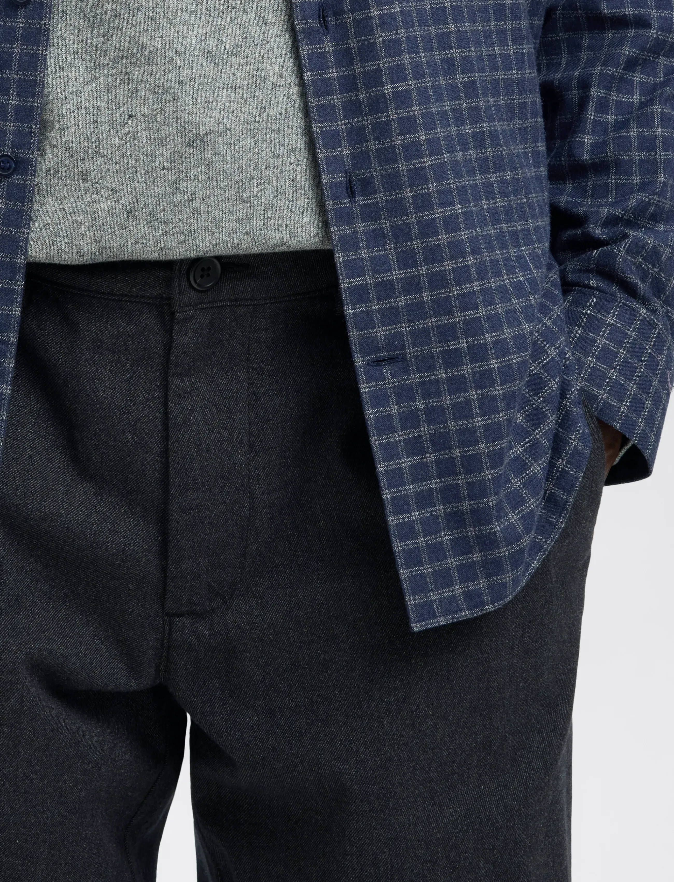 Selected - SLH196-STRAIGHT MILES BRUSHED PANT NOOS - dark grey - 3