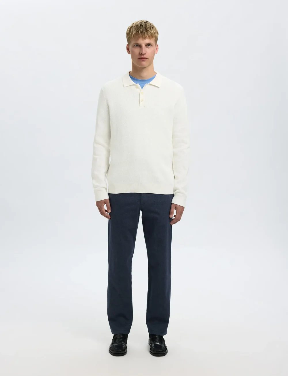 Selected - SLH196-STRAIGHT MILES BRUSHED PANT NOOS - casual bukser - dark sapphire - 3