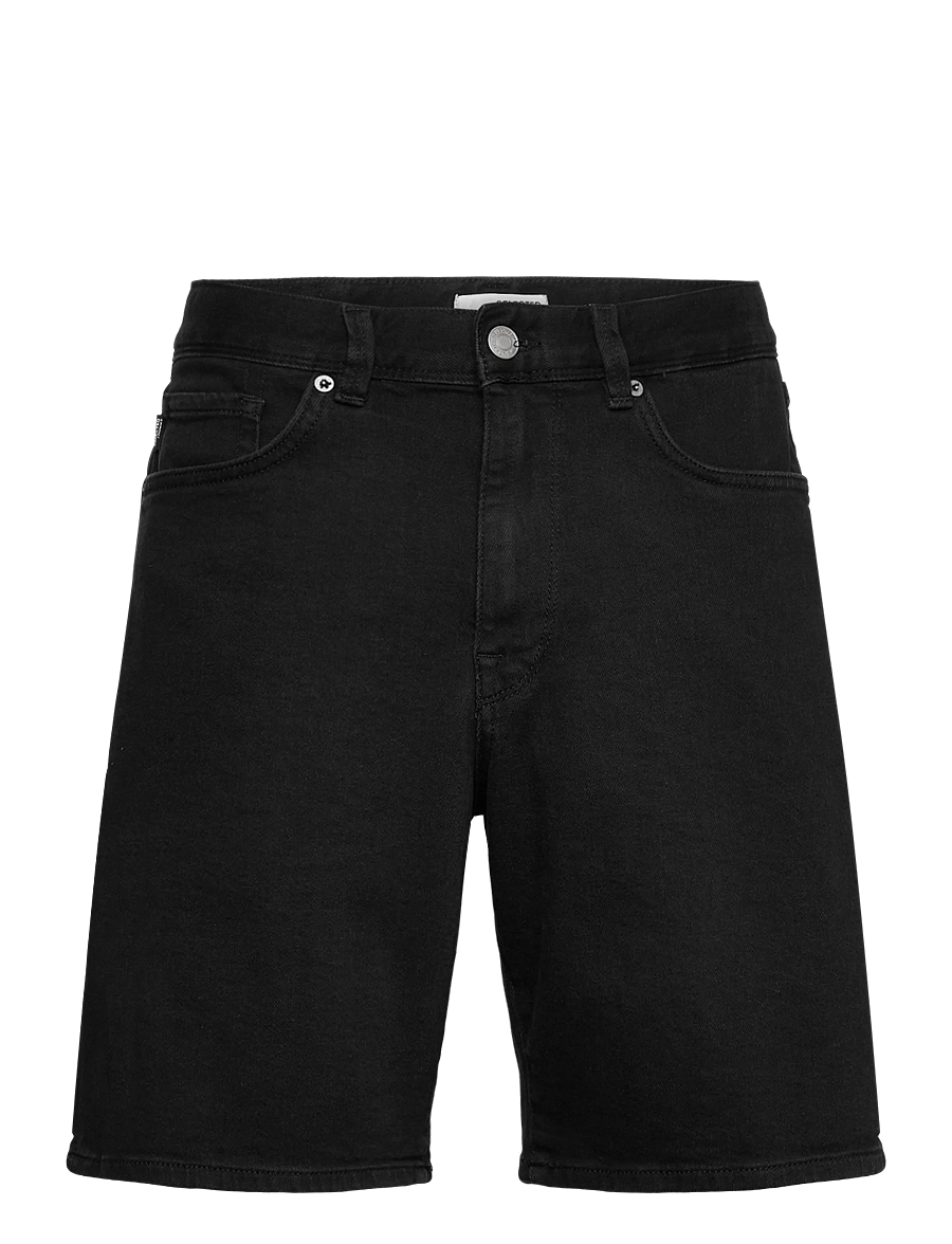 Selected - SLHREG ALEX BLACK DENIM SHORTS - lühikesed teksapüksid - black denim - 1
