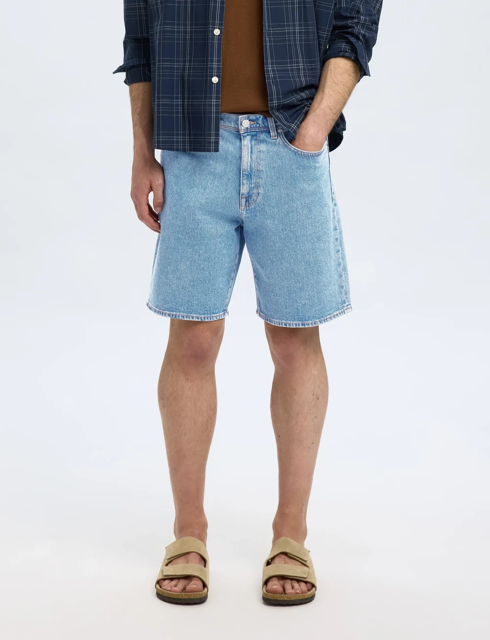Selected - SLHREG ALEX LIGHT BLUE DENIM SHORTS - jeans shorts - light blue denim - 0