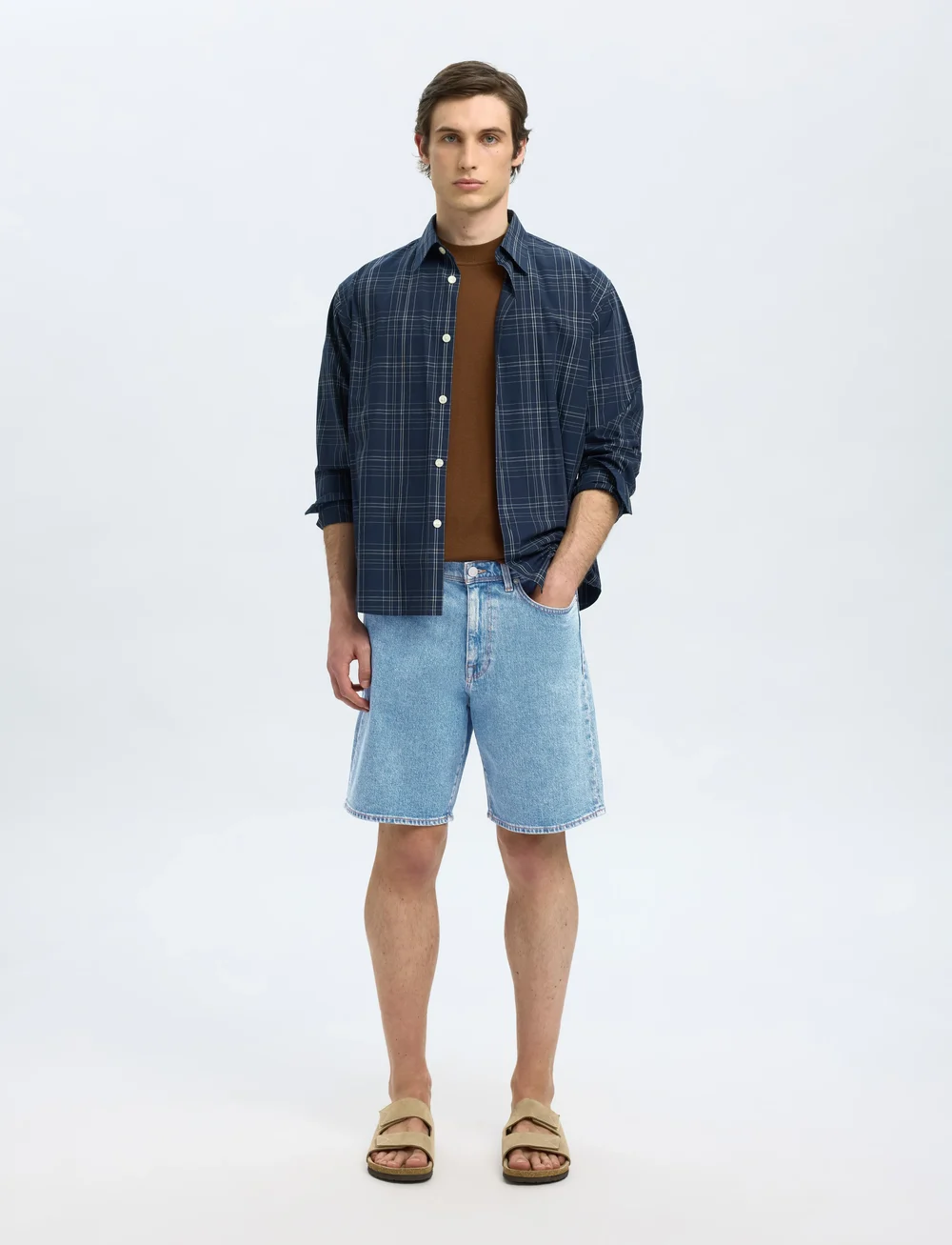 Selected - SLHREG ALEX LIGHT BLUE DENIM SHORTS - jeans shorts - light blue denim - 5