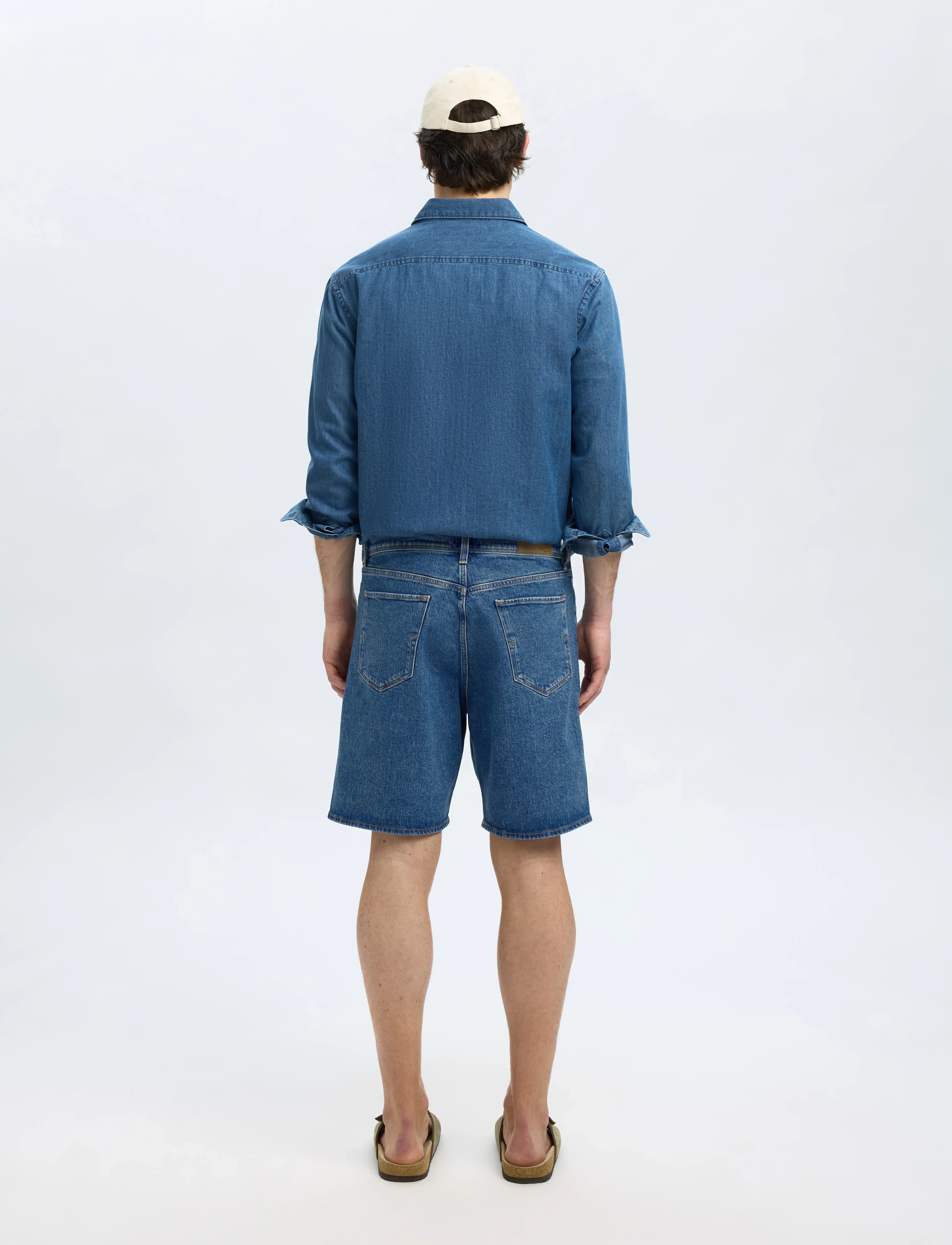 Selected - SLHREG ALEX MID BLUE DENIM SHORTS - jorts - medium blue denim - 2
