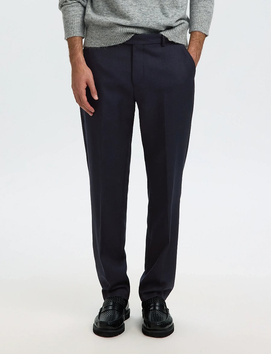 Selected - SLMREG-BJORN MANTECO WOOL TRS - dark sapphire - 0