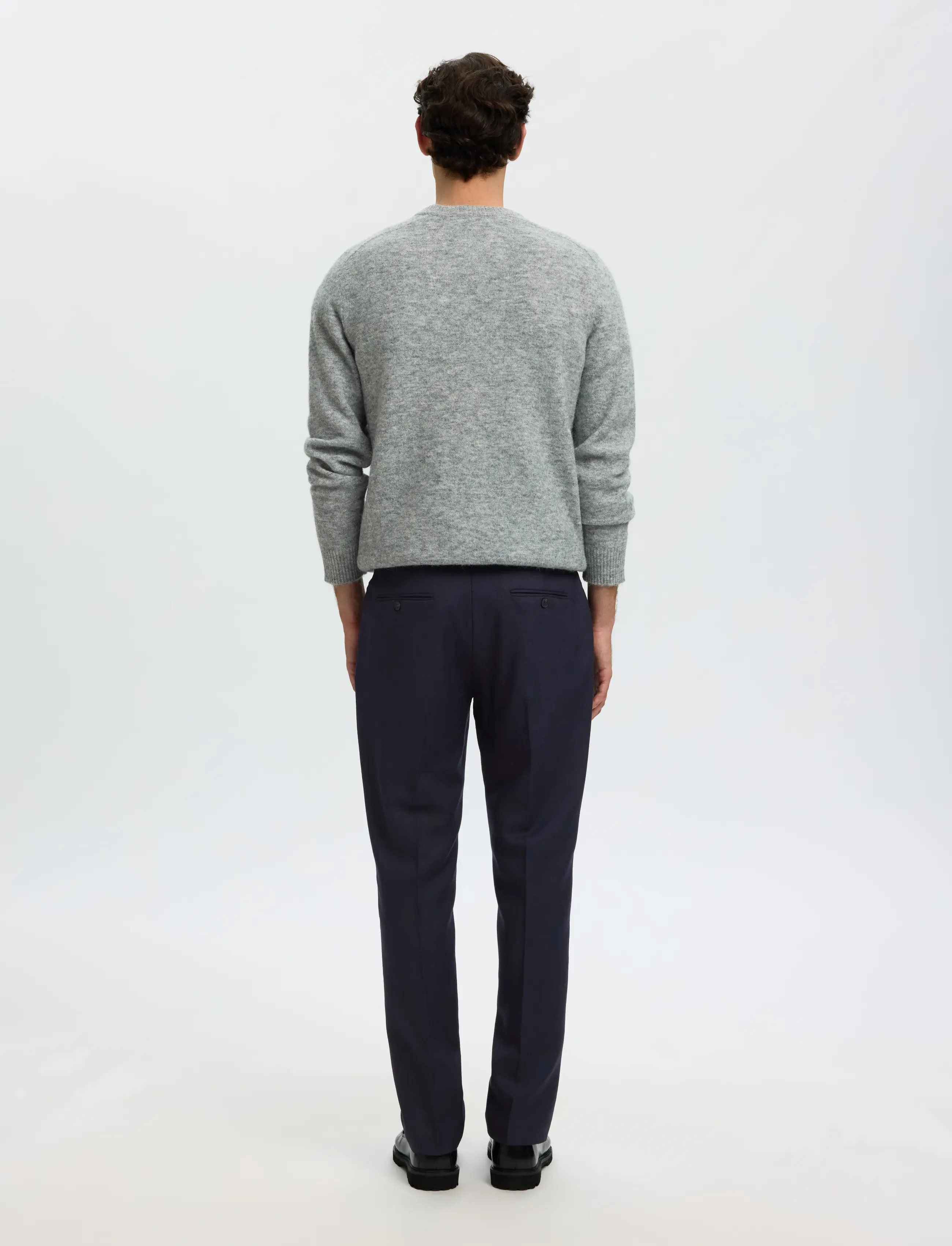 Selected - SLMREG-BJORN MANTECO WOOL TRS - dark sapphire - 2