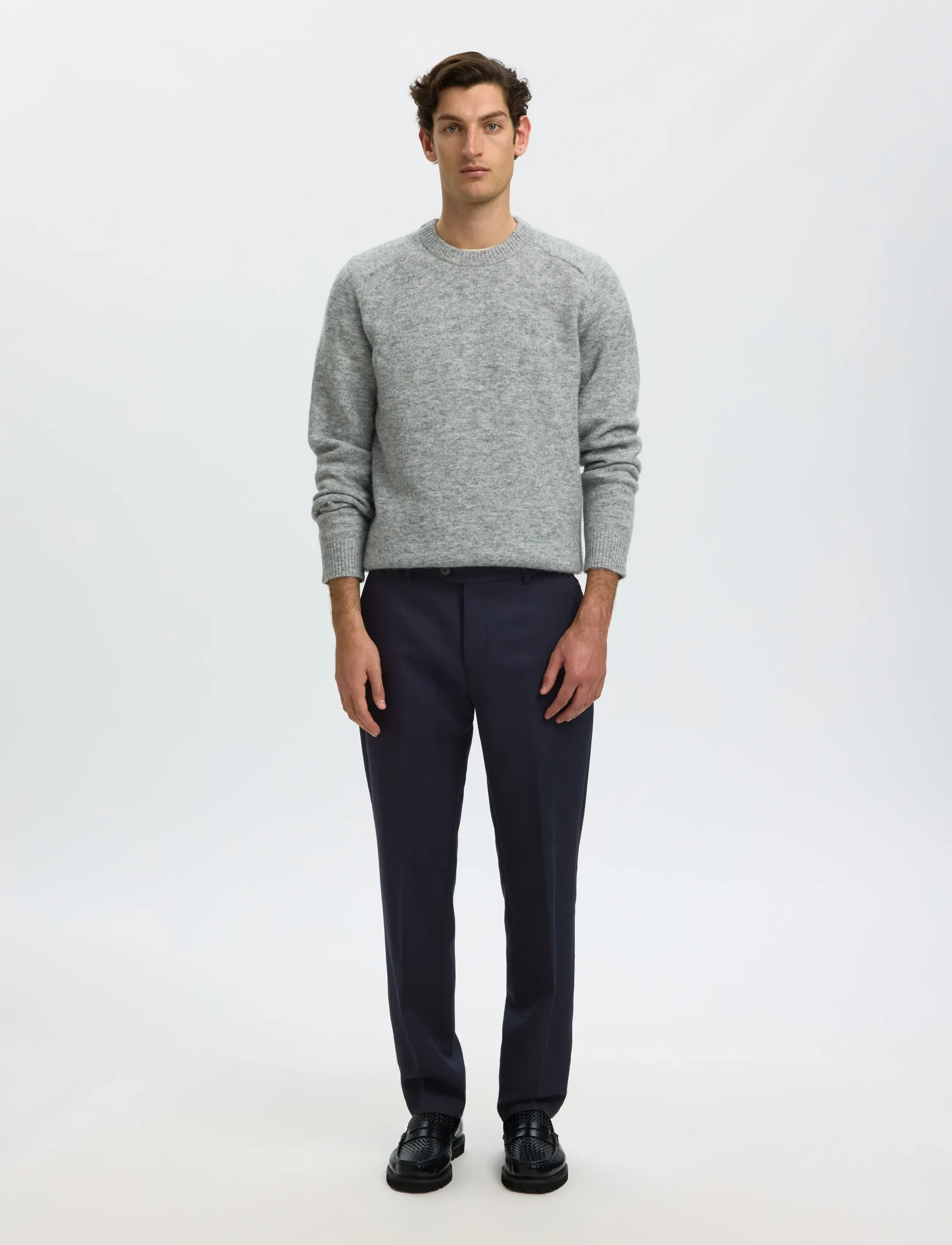 Selected - SLMREG-BJORN MANTECO WOOL TRS - dark sapphire - 3