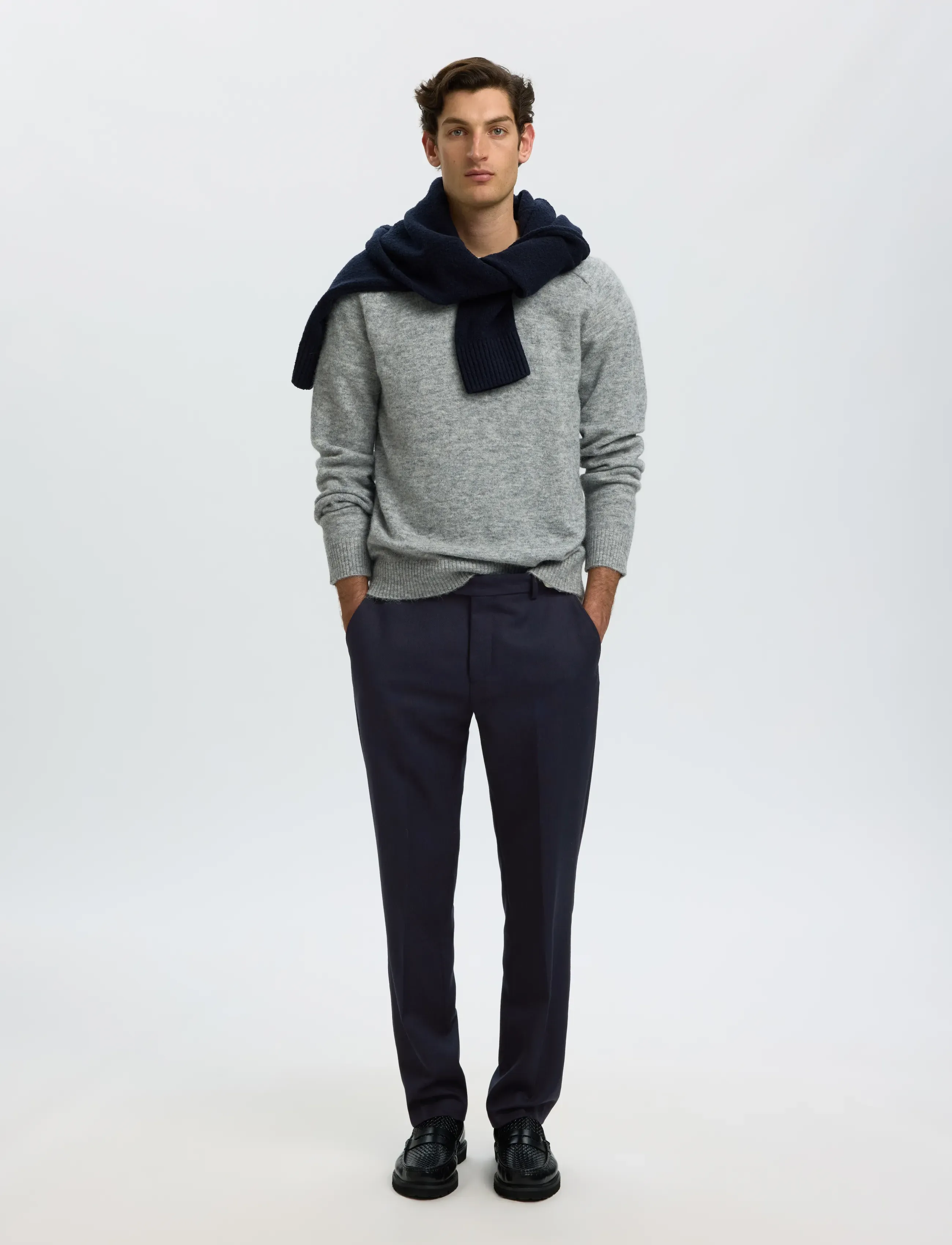 Selected - SLMREG-BJORN MANTECO WOOL TRS - dark sapphire - 5