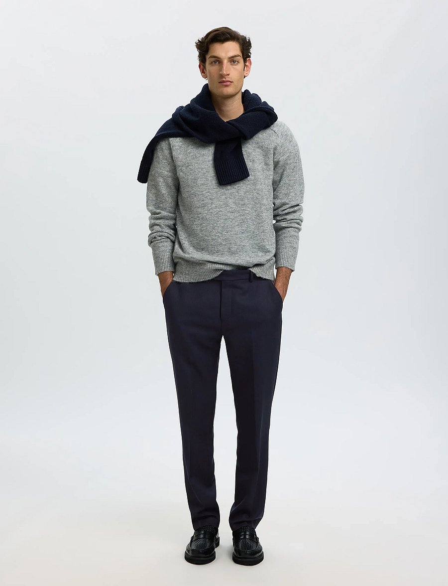 Selected - SLMREG-BJORN MANTECO WOOL TRS - dark sapphire - 5
