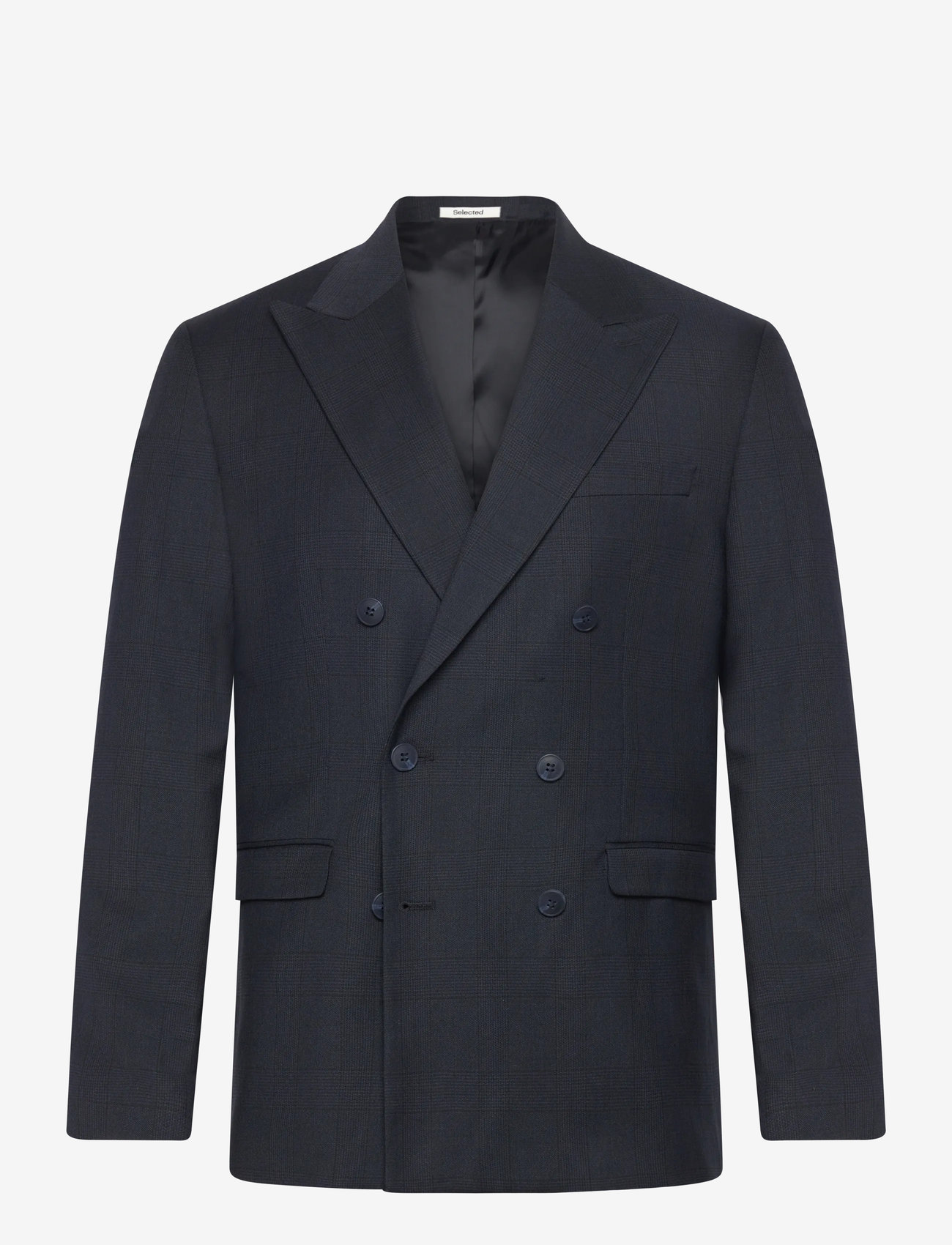 Selected - SLHREG-NEIL CHK DB BLZ - zweireiher - dark navy - 0