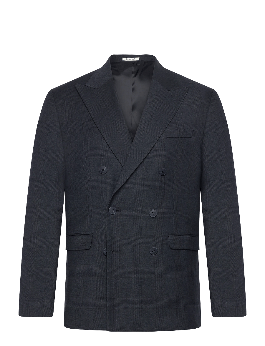 Selected - SLHREG-NEIL CHK DB BLZ - dobbeltradede blazere - dark navy - 0