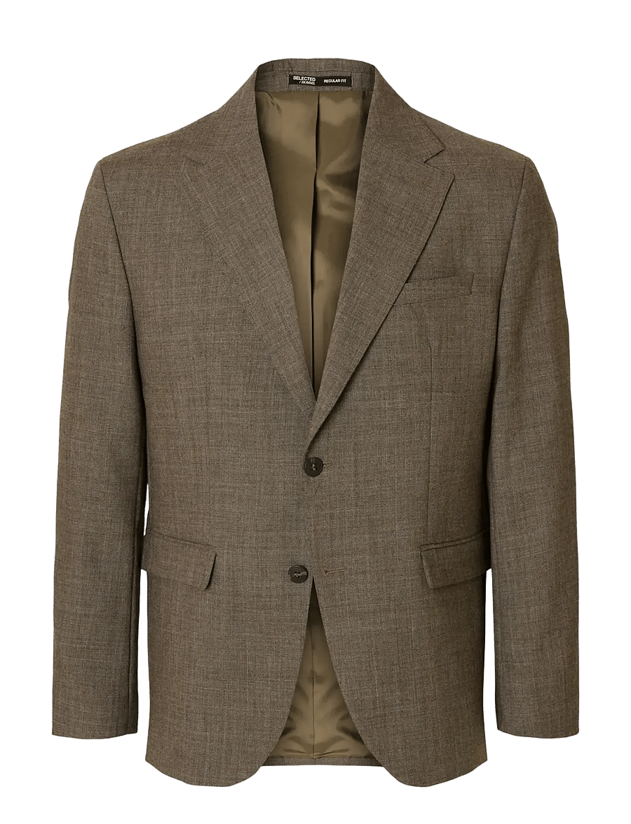 Selected - SLHREG-RUSSEL WOOL BLZ - Üherealised pintsakud - light brown melange - 1