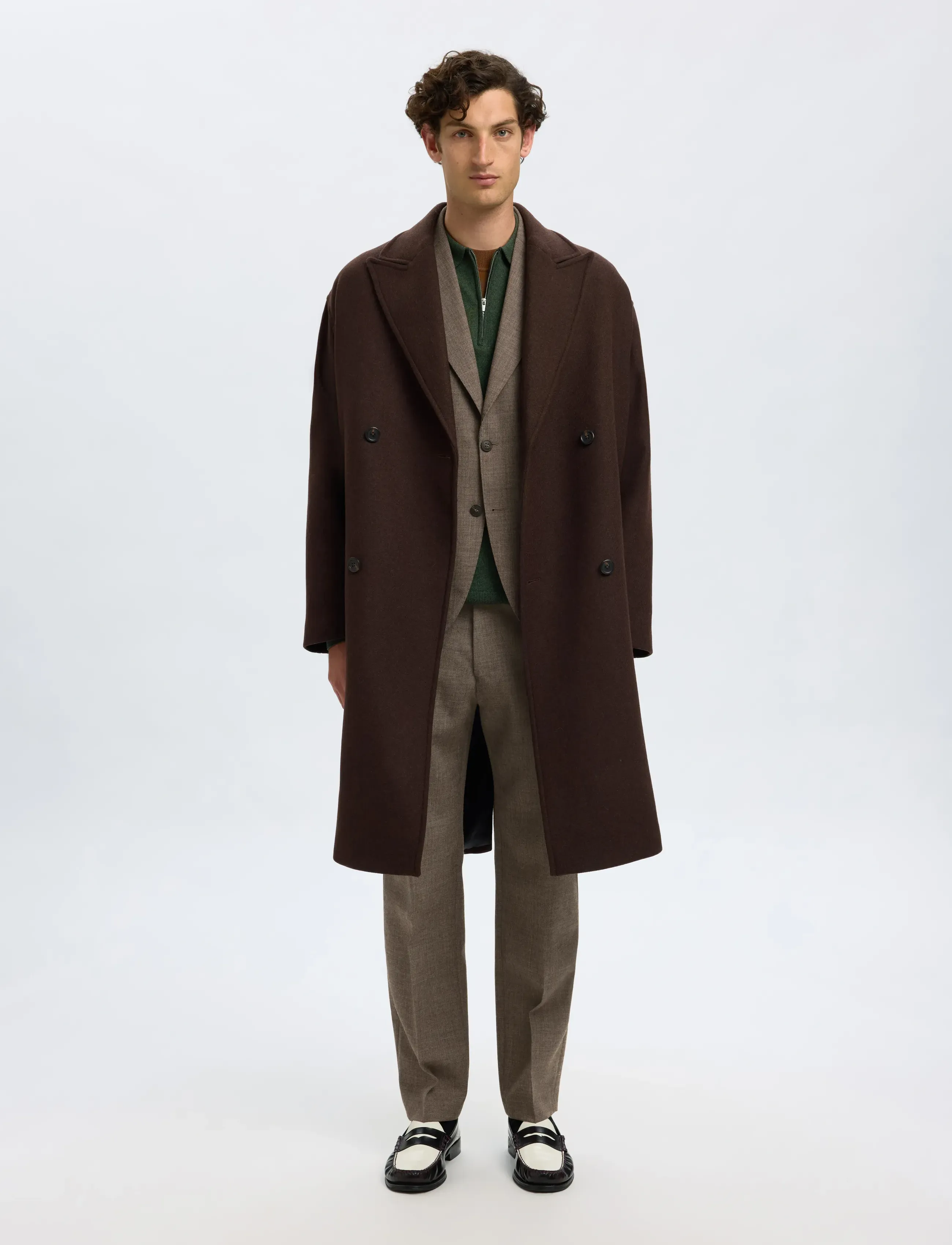 Selected - SLHREG-RUSSEL WOOL BLZ - single breasted blazers - light brown melange - 5