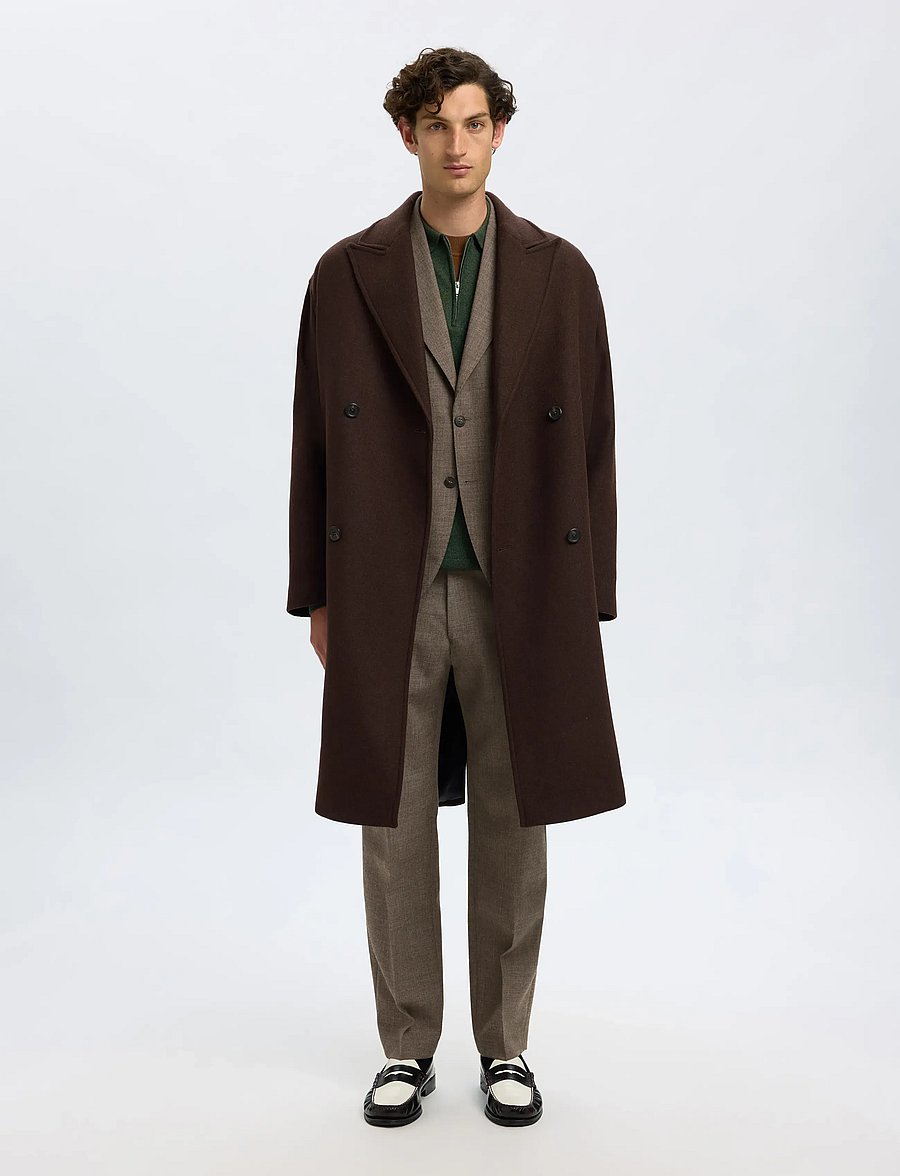 Selected - SLHREG-RUSSEL WOOL BLZ - Üherealised pintsakud - light brown melange - 5