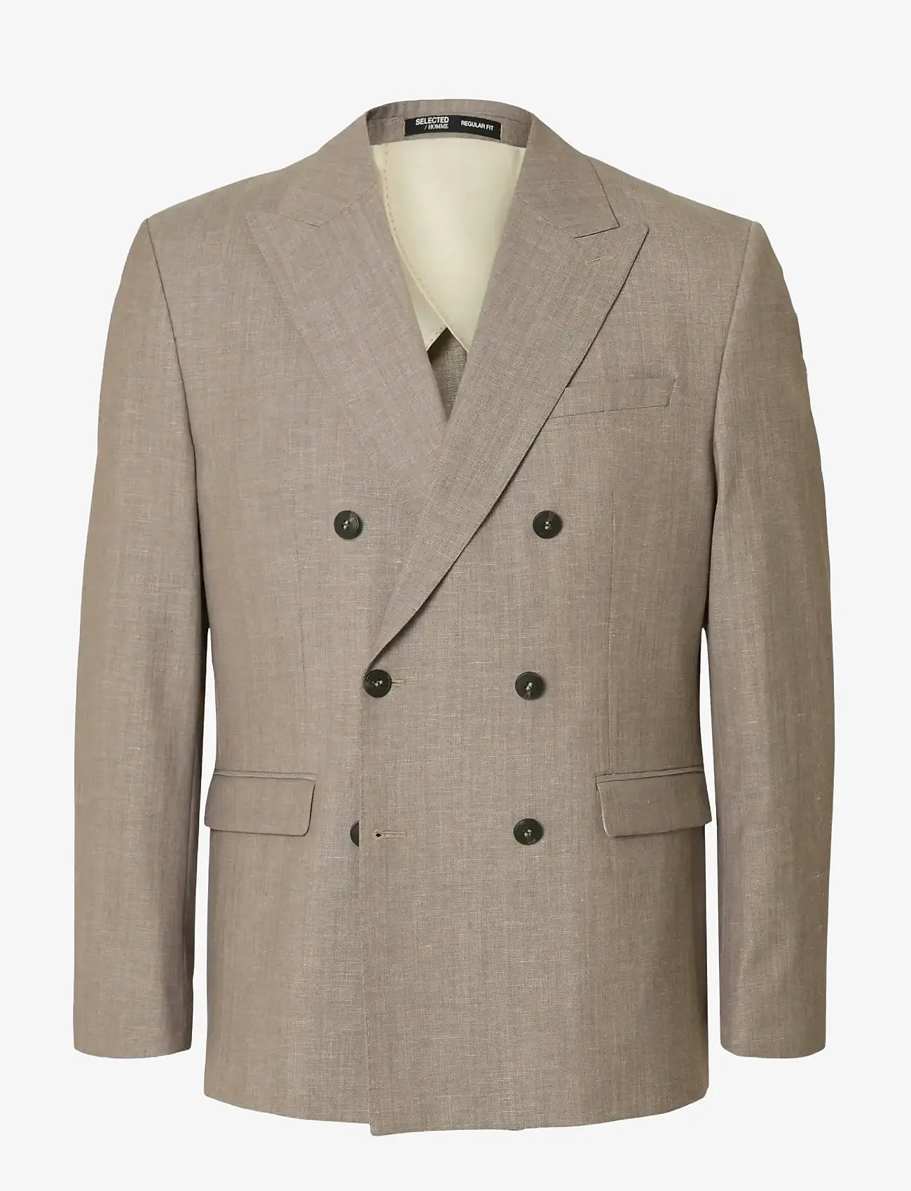 Selected - SLHREG-TYLER WOOL BLEND DB BLZ - double breasted blazers - oatmeal - 0