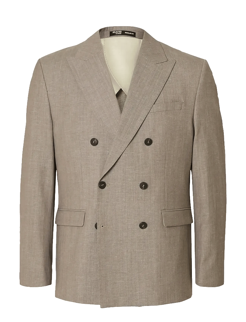 Selected - SLHREG-TYLER WOOL BLEND DB BLZ - zweireiher - oatmeal - 1