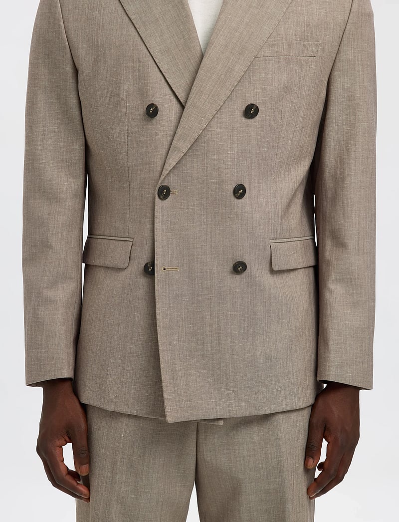 Selected - SLHREG-TYLER WOOL BLEND DB BLZ - zweireiher - oatmeal - 5