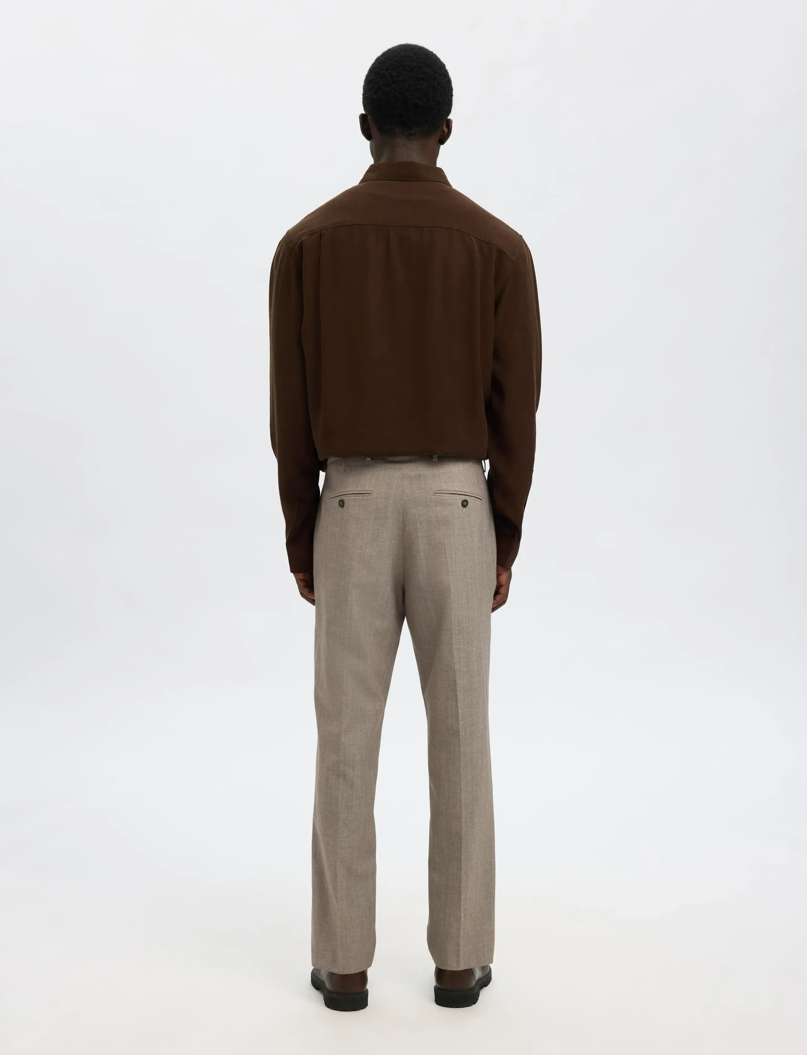 Selected - SLHREG-TYLER WOOL BLEND TRS - jakkesætbukser i hør - oatmeal - 2