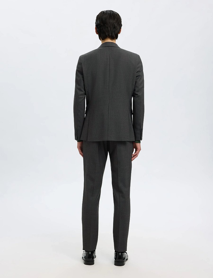 Selected - SLHSLIM-THEO LANO PINSTRIPED BLZ - enkeltkneppede blazere - grey - 2