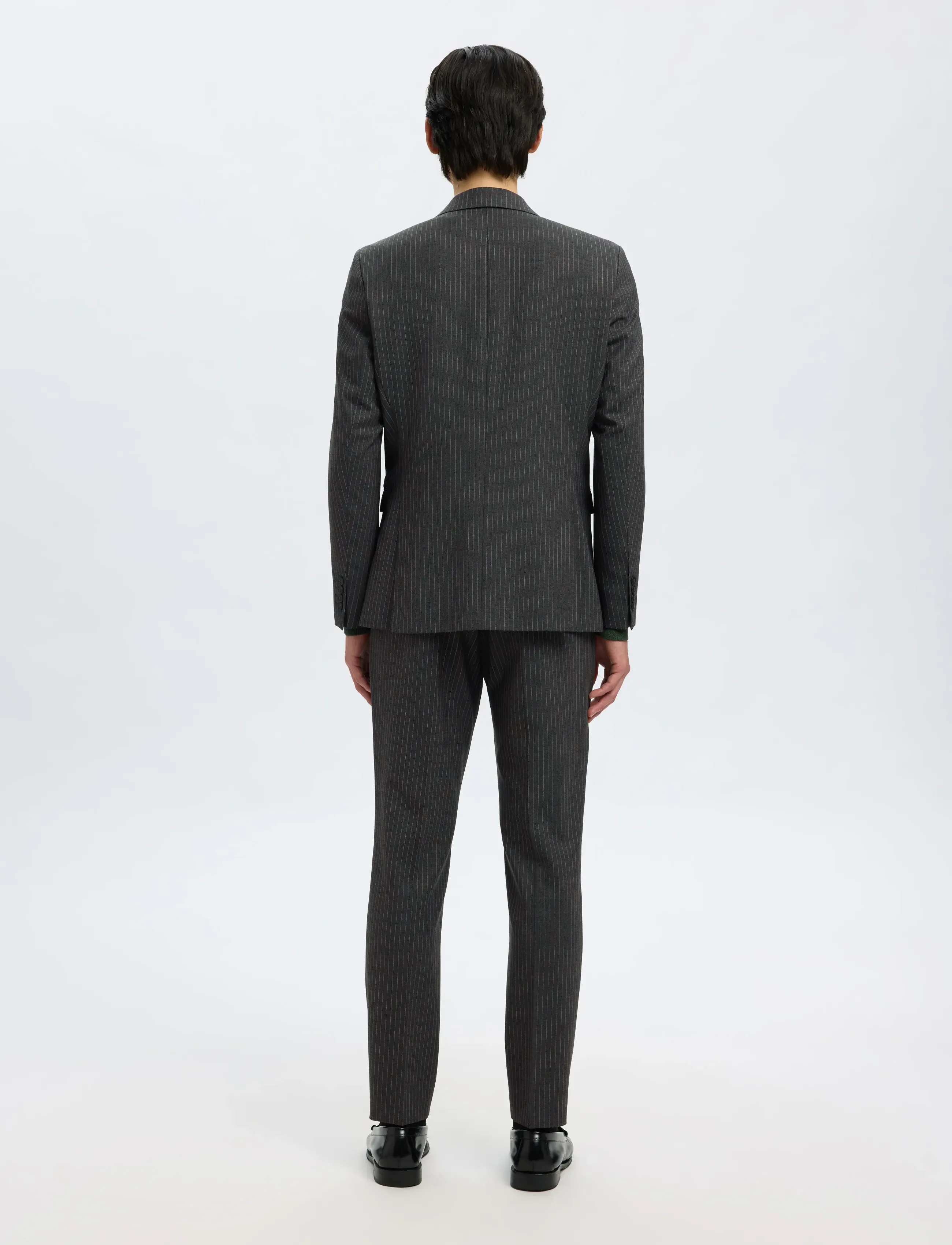 Selected - SLHSLIM-THEO LANO PINSTRIPED BLZ - blazers met enkele rij knopen - grey - 2