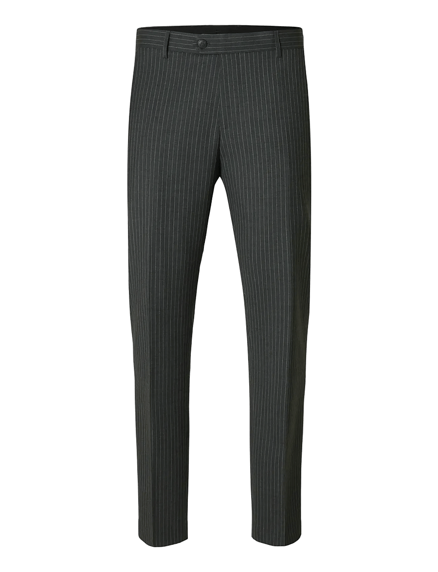 Selected - SLHSLIM-THEO LANO PINSTRIPED TRS - uzvalka bikses - grey - 1