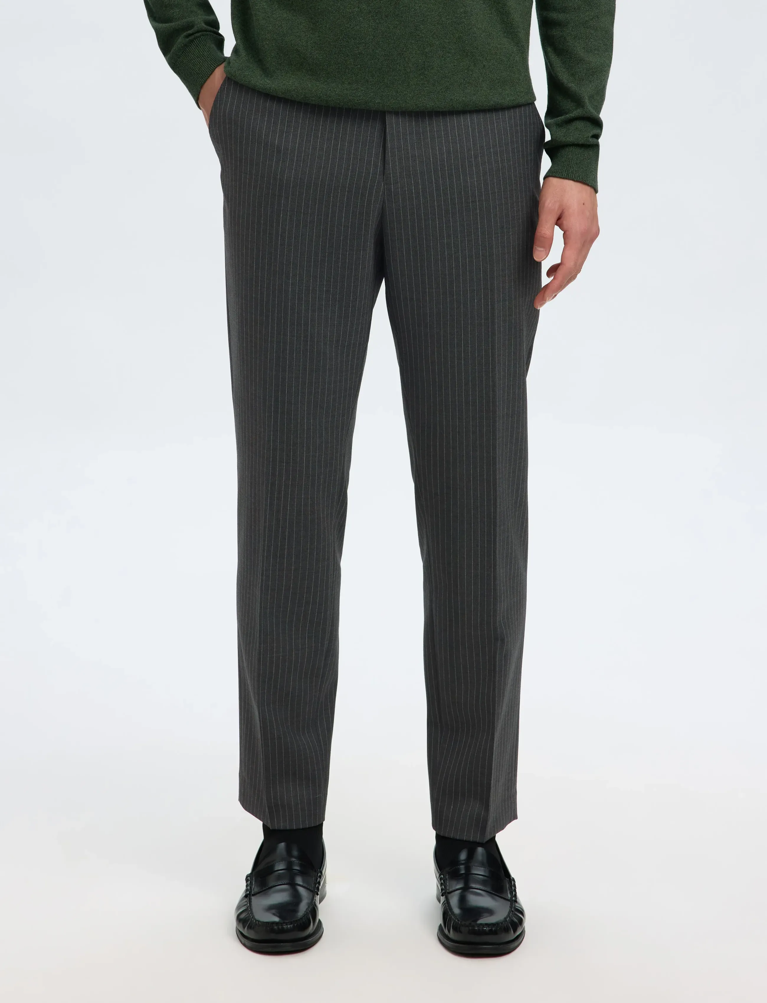 Selected Slhslim-Theo Lano Pinstriped Trs, 52, Grey, Bukser > Formelle Bukser, Herre