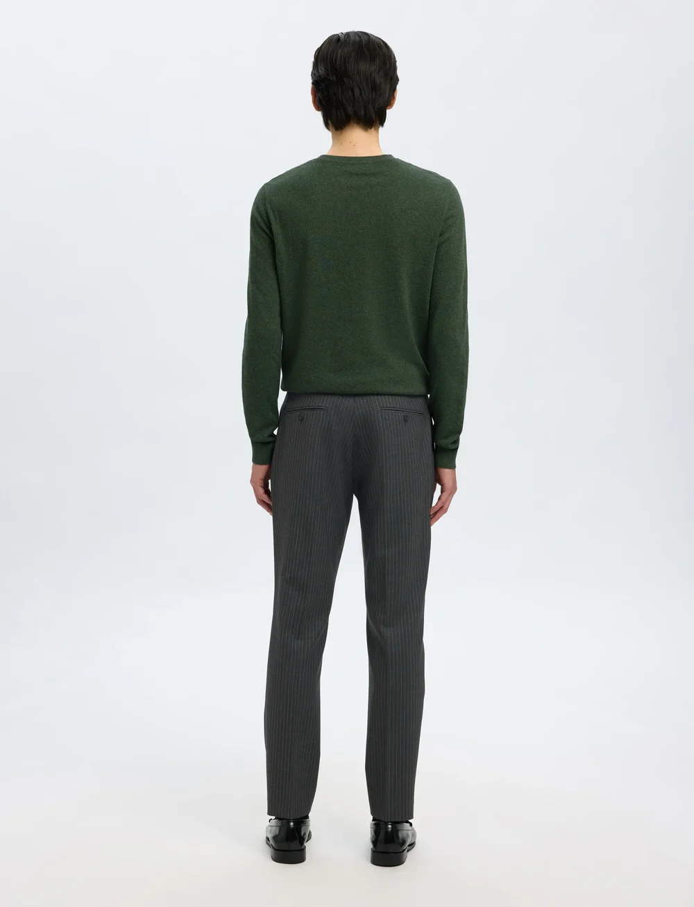 Selected - SLHSLIM-THEO LANO PINSTRIPED TRS - kostymbyxor - grey - 2