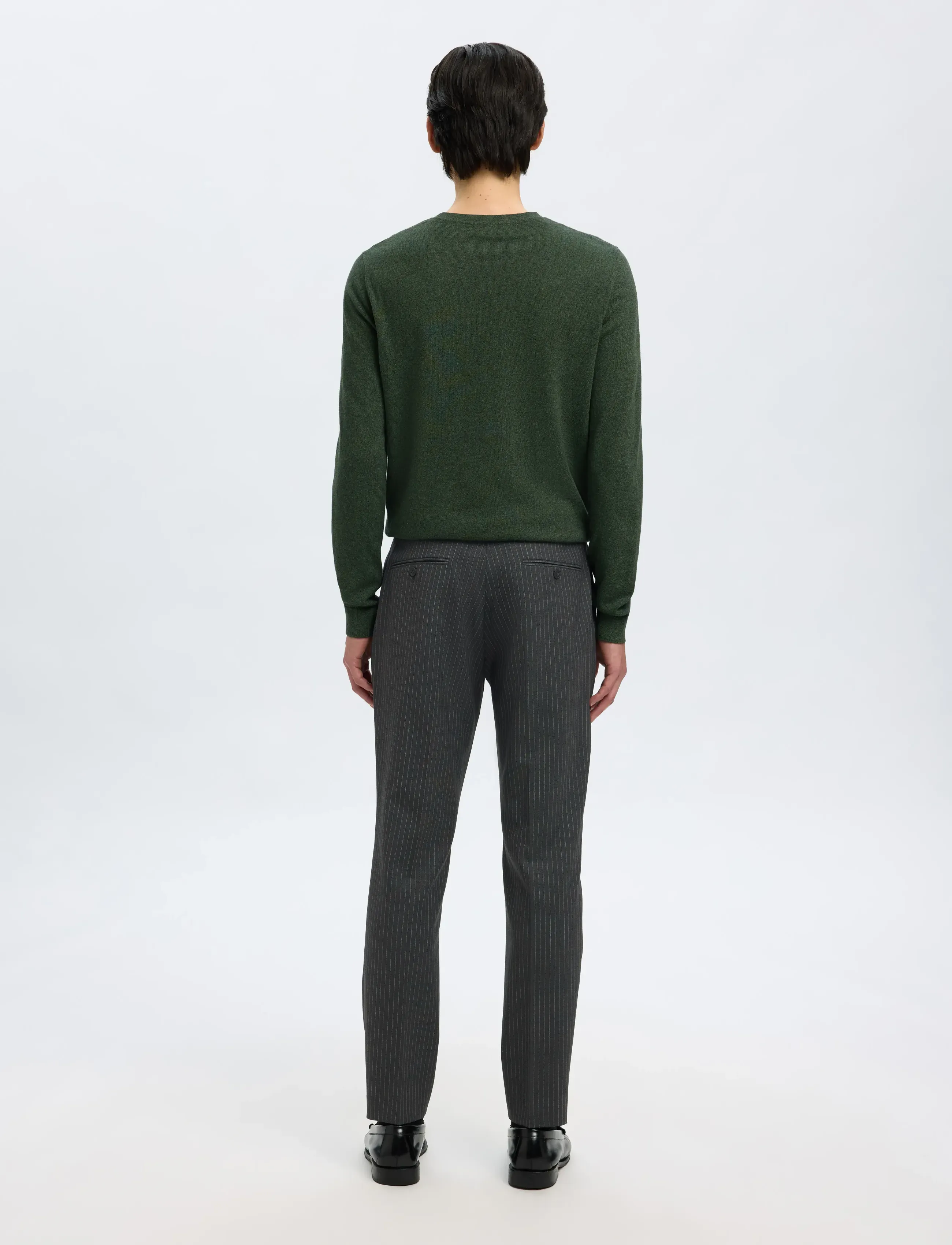 Selected - SLHSLIM-THEO LANO PINSTRIPED TRS - anzugshosen - grey - 2