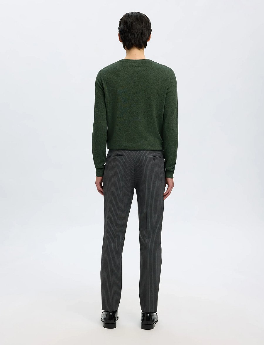 Selected - SLHSLIM-THEO LANO PINSTRIPED TRS - uzvalka bikses - grey - 2