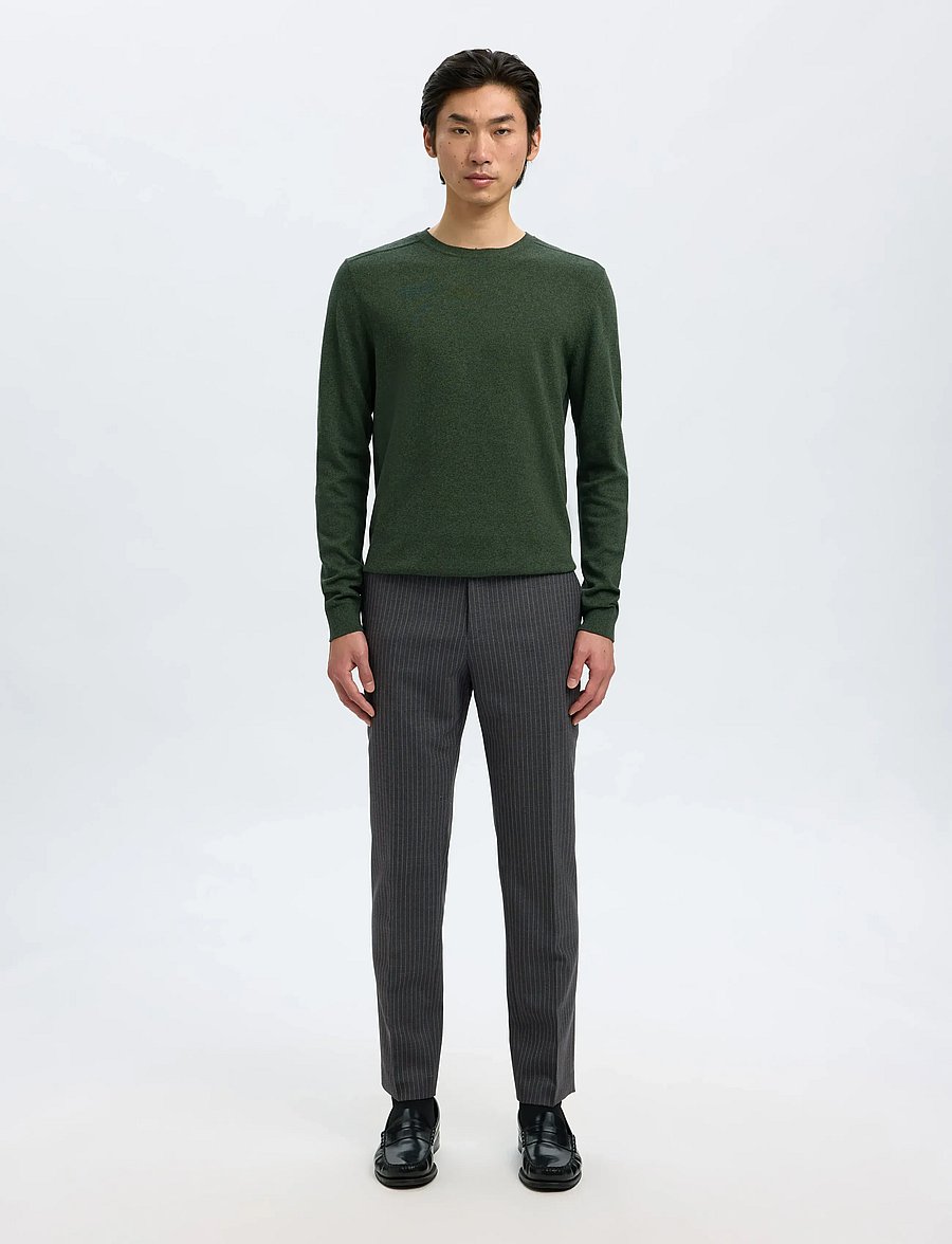 Selected - SLHSLIM-THEO LANO PINSTRIPED TRS - uzvalka bikses - grey - 4