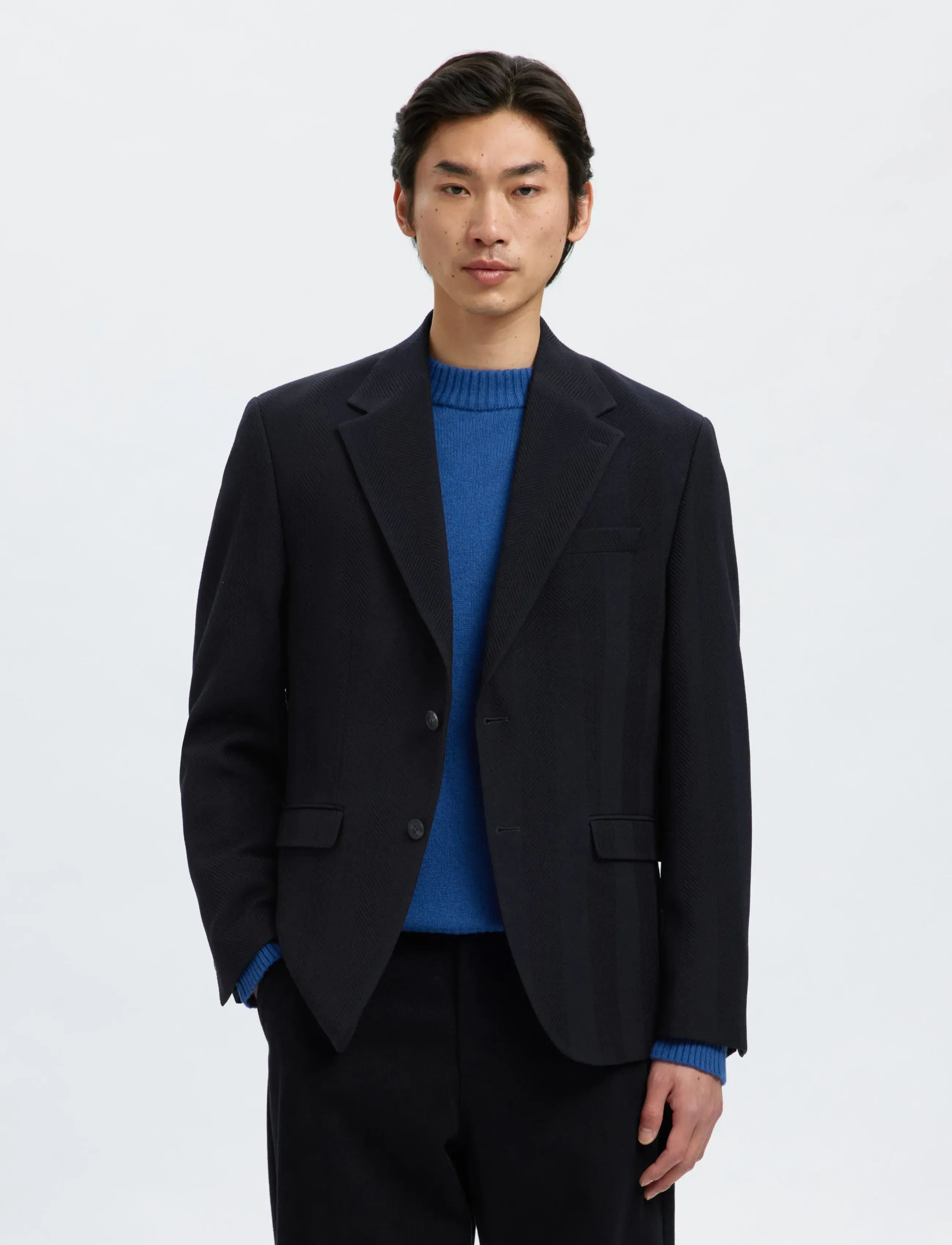 Selected Slhreg-Ben Wool Blz, 52, Blazer, Marineblau - Single Breasted Männerswear