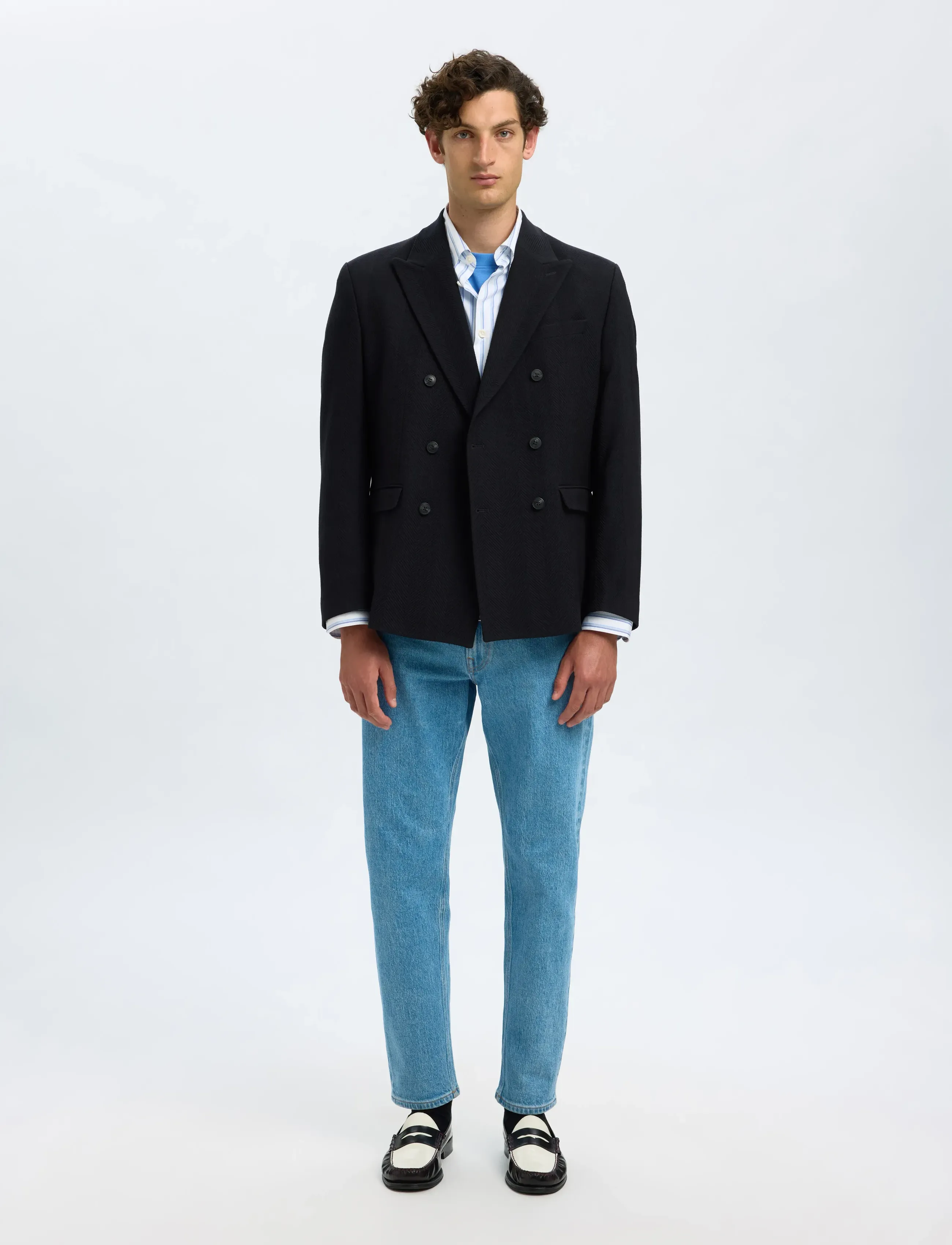 Selected - SLHREG-BEN WOOL DB BLZ - dark navy - 4