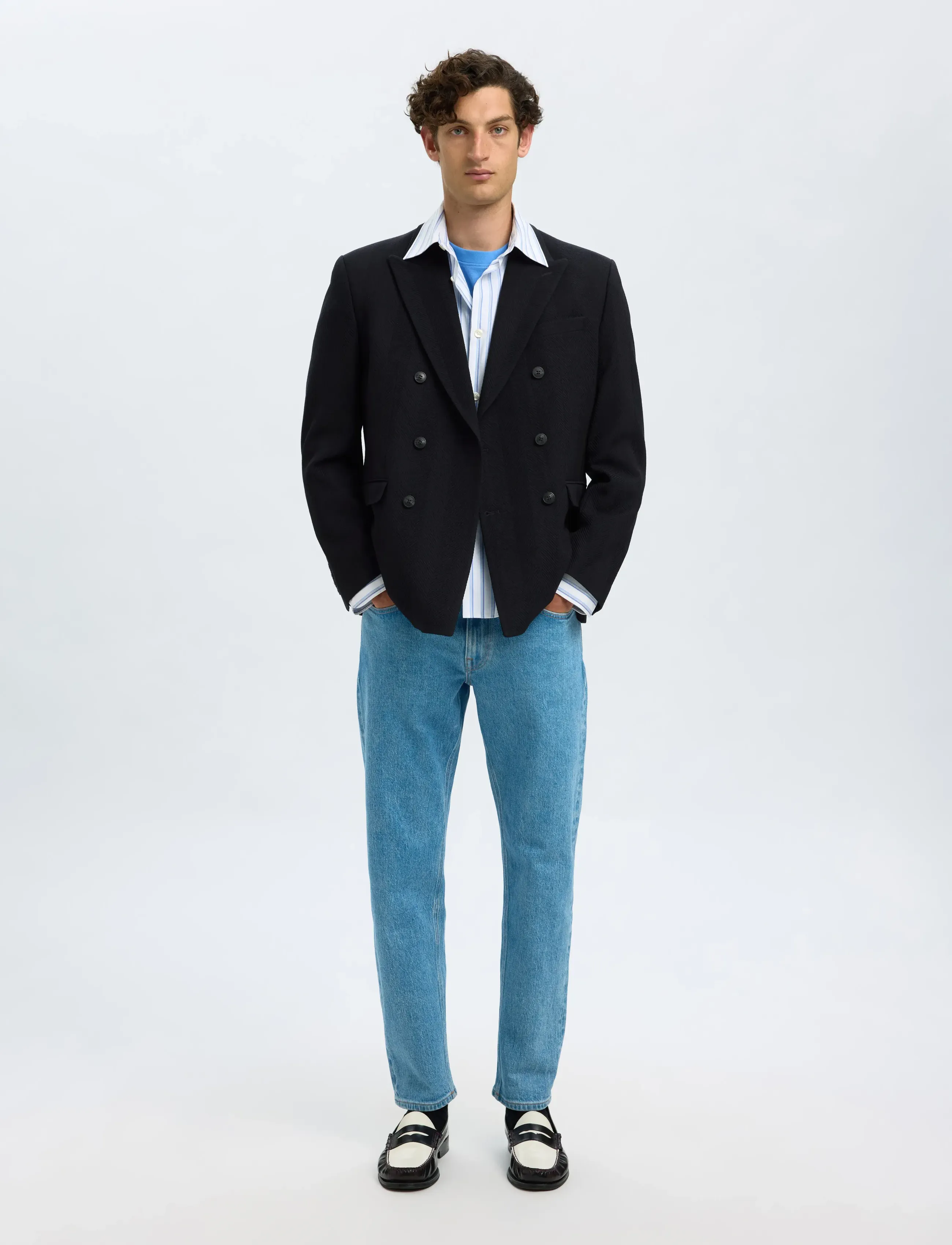 Selected - SLHREG-BEN WOOL DB BLZ - dark navy - 5