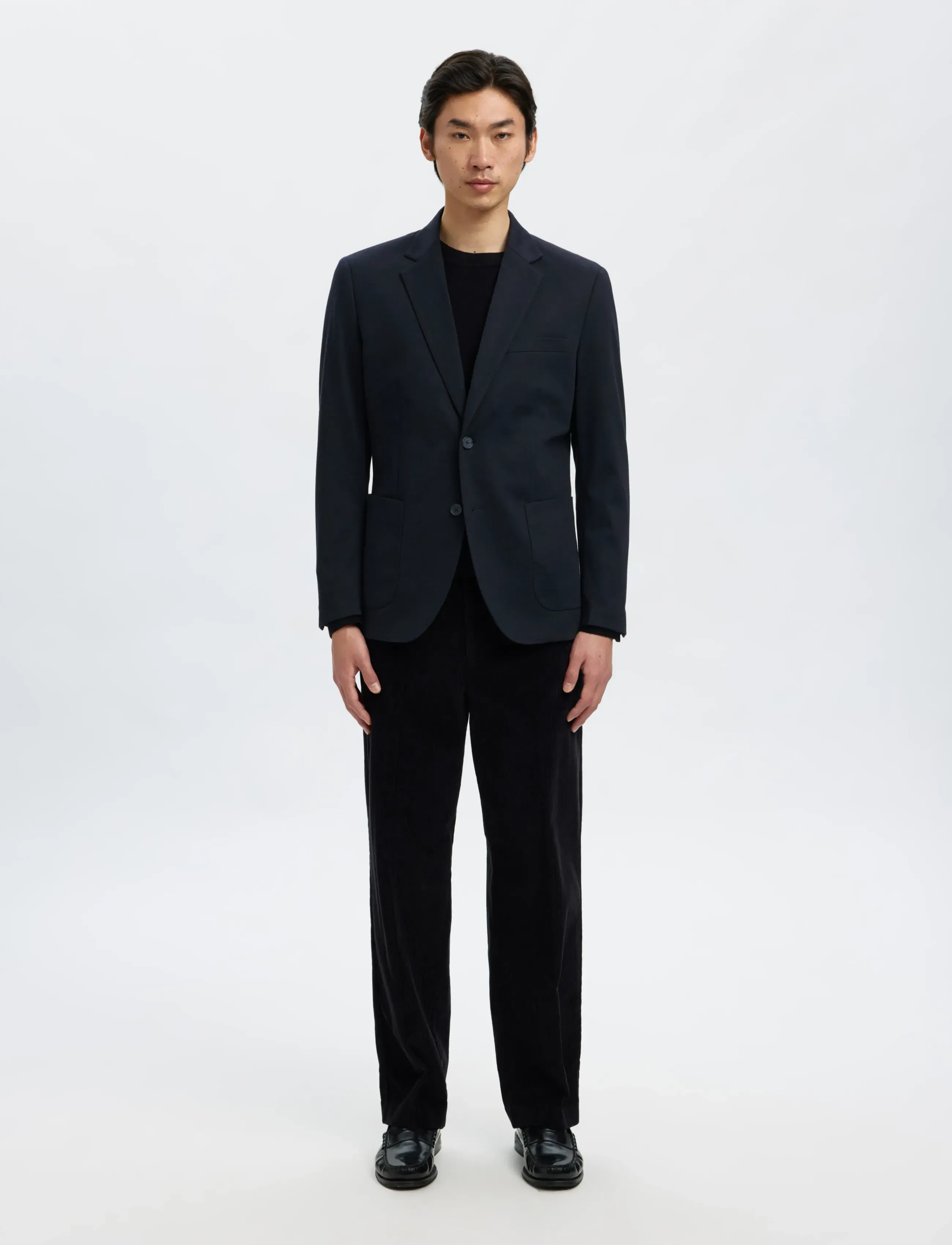 Selected - SLMSLIM-LEWIS LANO JERSEY BLZ - marynarki jednorzędowe - dark navy - 3