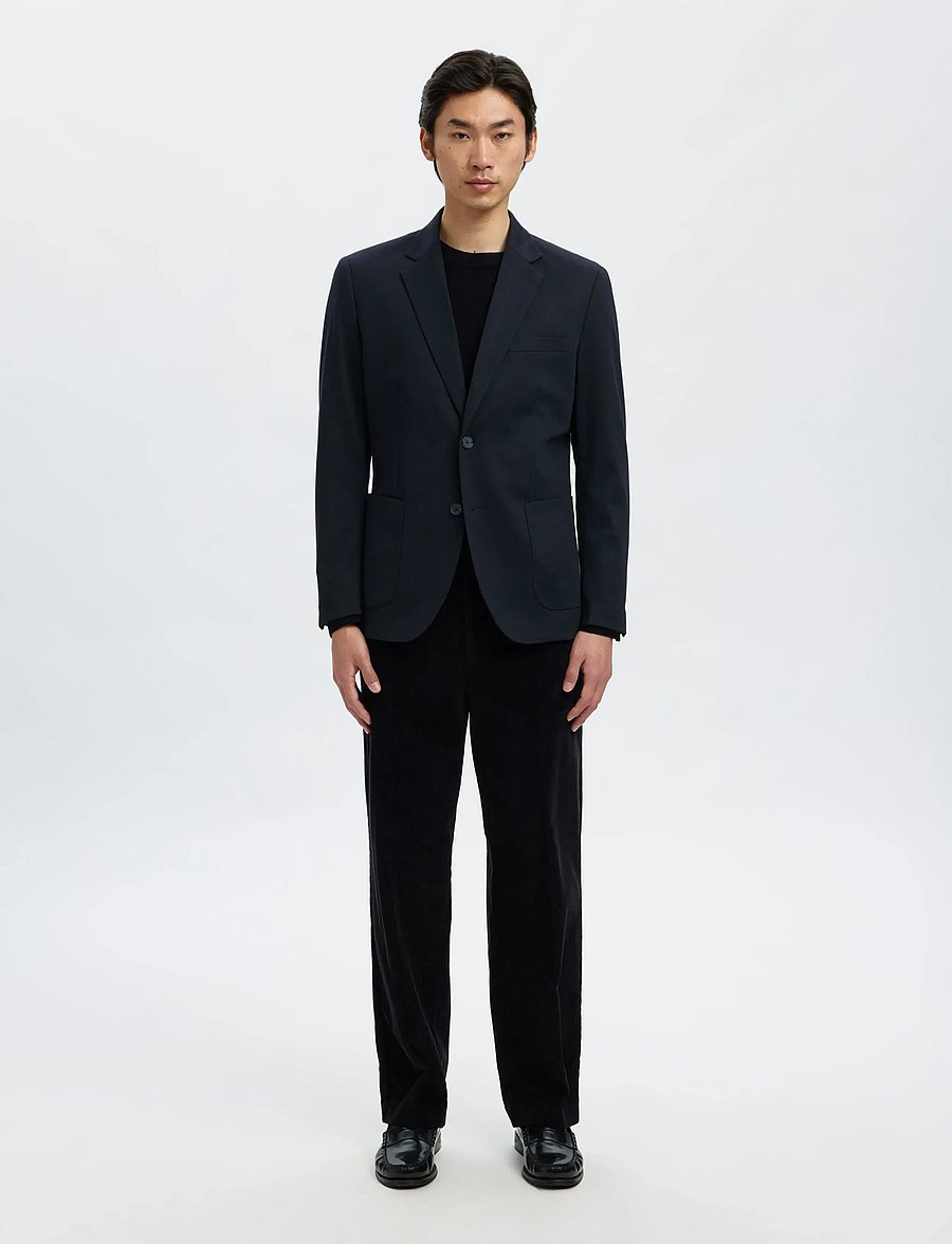Selected - SLMSLIM-LEWIS LANO JERSEY BLZ - enkeltradede blazere - dark navy - 3