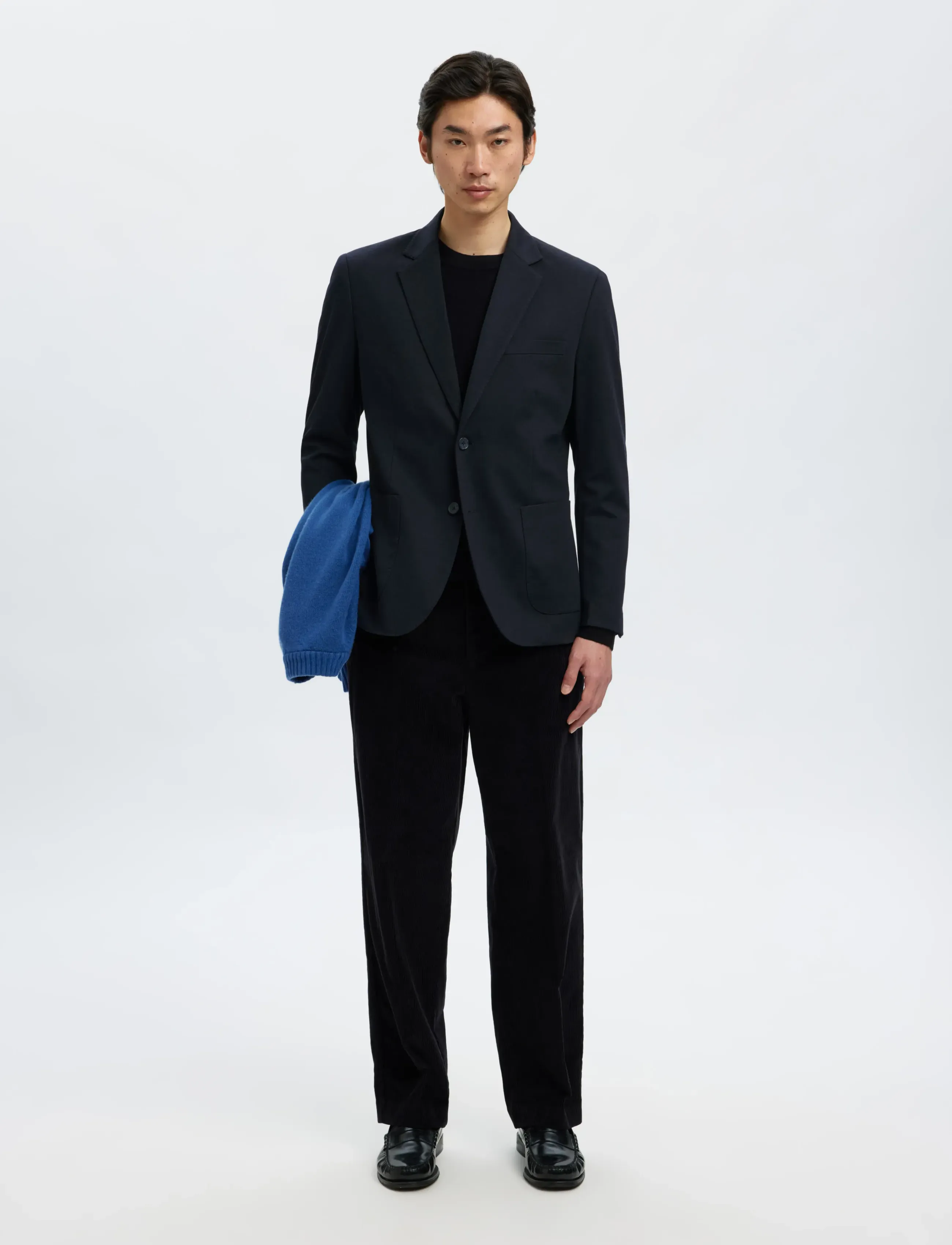 Selected - SLMSLIM-LEWIS LANO JERSEY BLZ - marynarki jednorzędowe - dark navy - 4