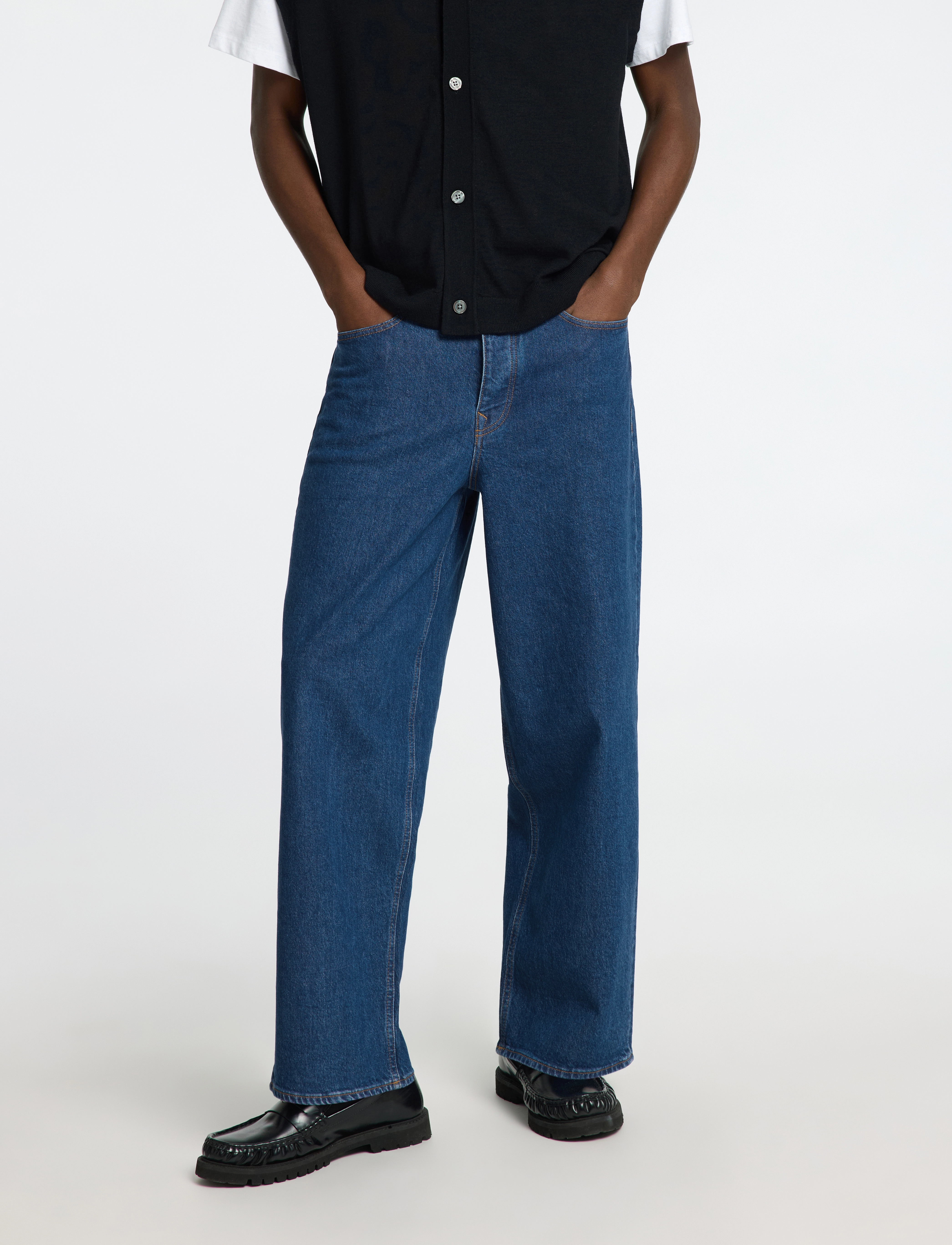 Selected SLHWIDE 3075 DARK BLUE JEANS EXPRESS - Jeans - MEDIUM BLUE DENIM / blue