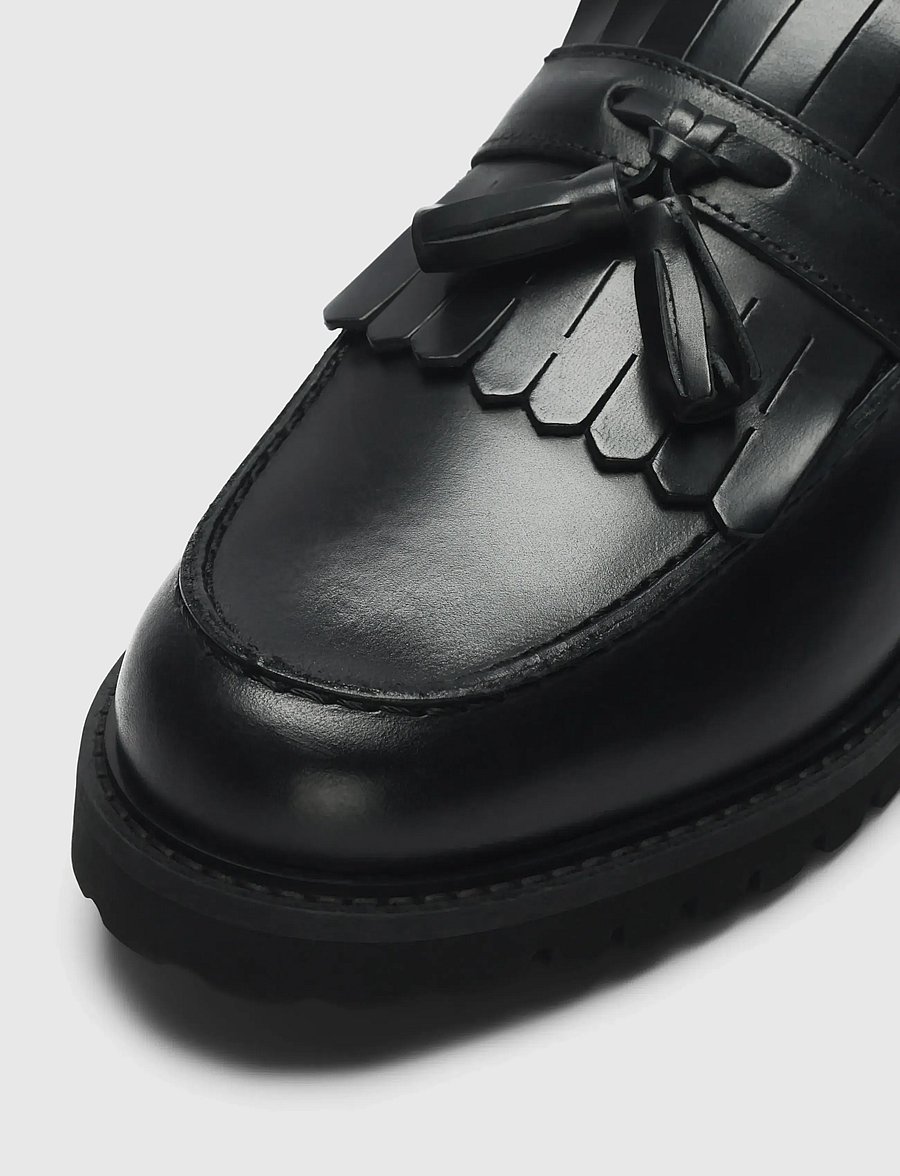 Selected - SLHHUGO LEATHER KILTIE TASSEL LOAFER - nach anlass kaufen - black - 3