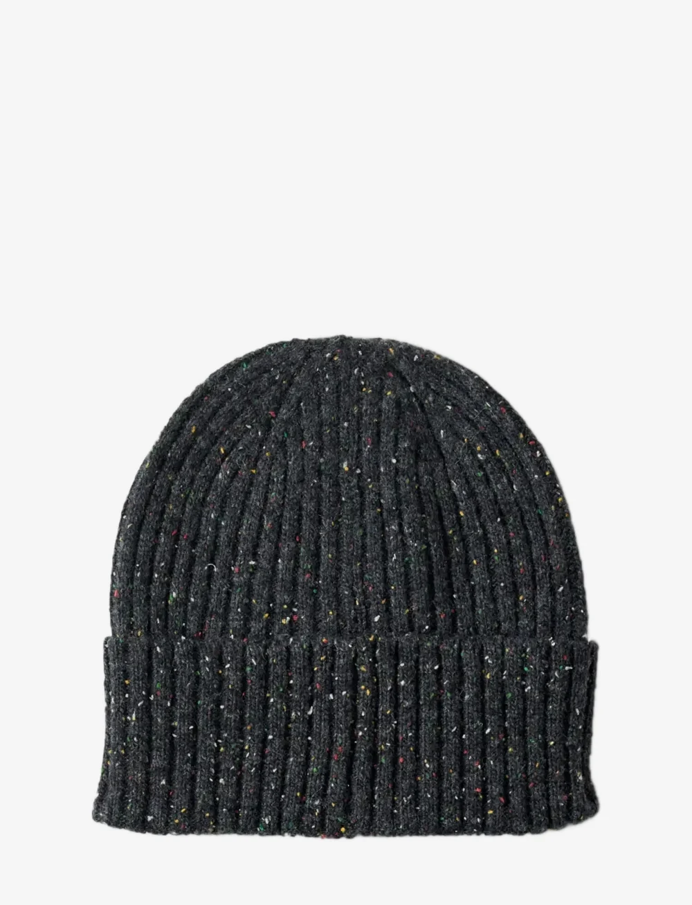 Selected - SLHNIELL NEPS WOOL BLEND BEANIE - kollektioner - dark grey melange - 1