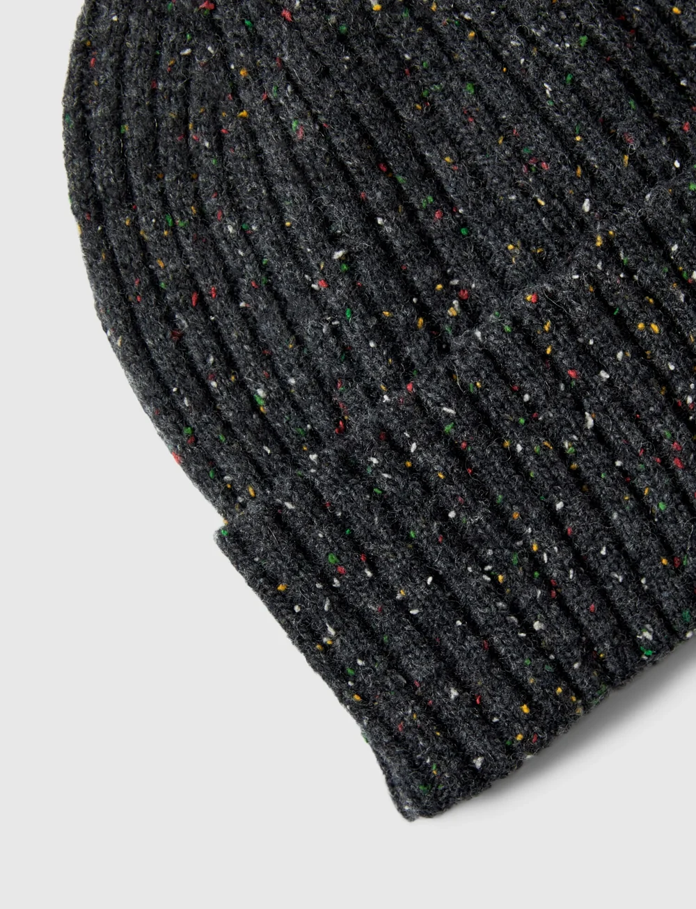 Selected - SLHNIELL NEPS WOOL BLEND BEANIE - kollektioner - dark grey melange - 2