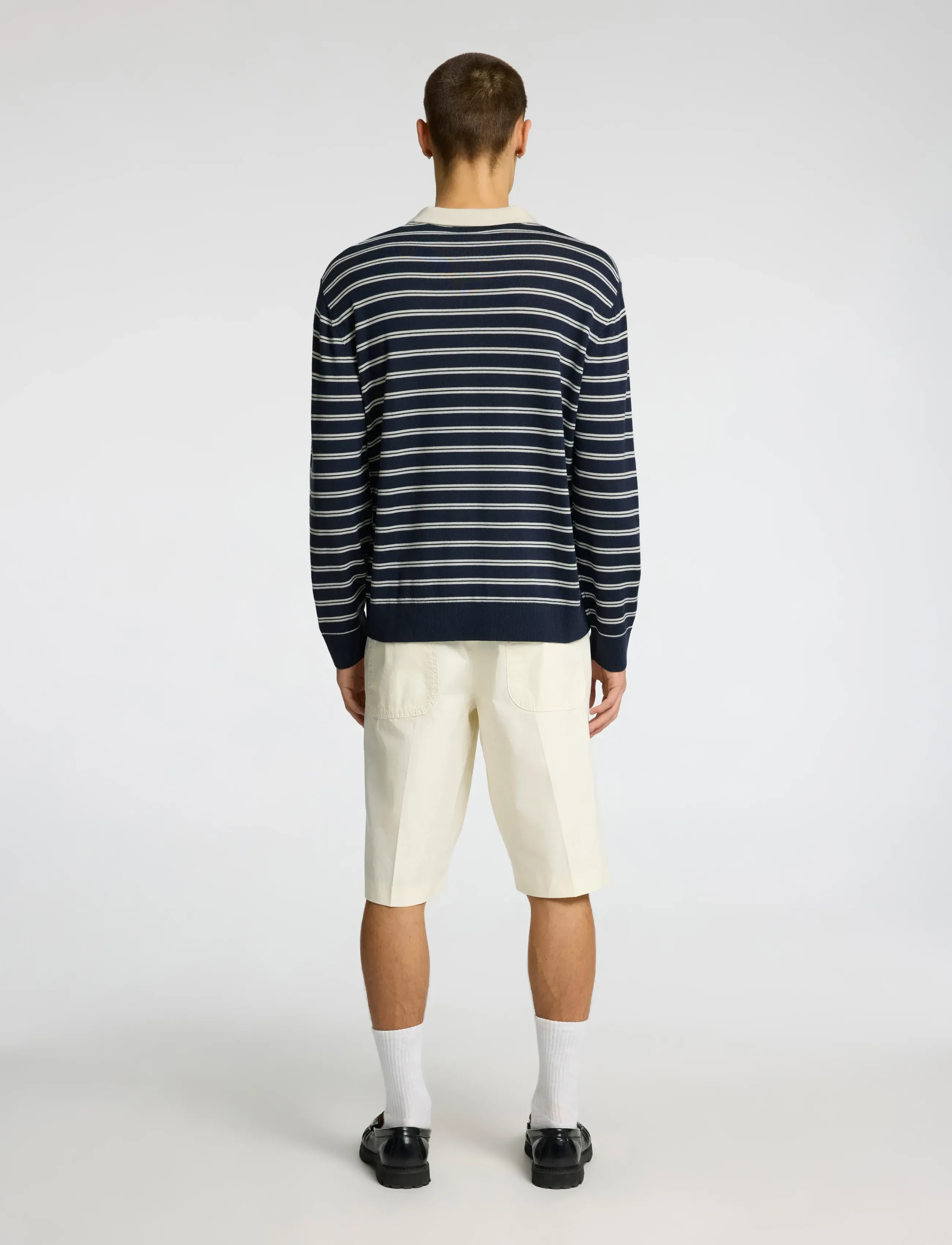 Selected - SLHTRAY LS KNIT MERINO RELAXED POLO - outer space - 2